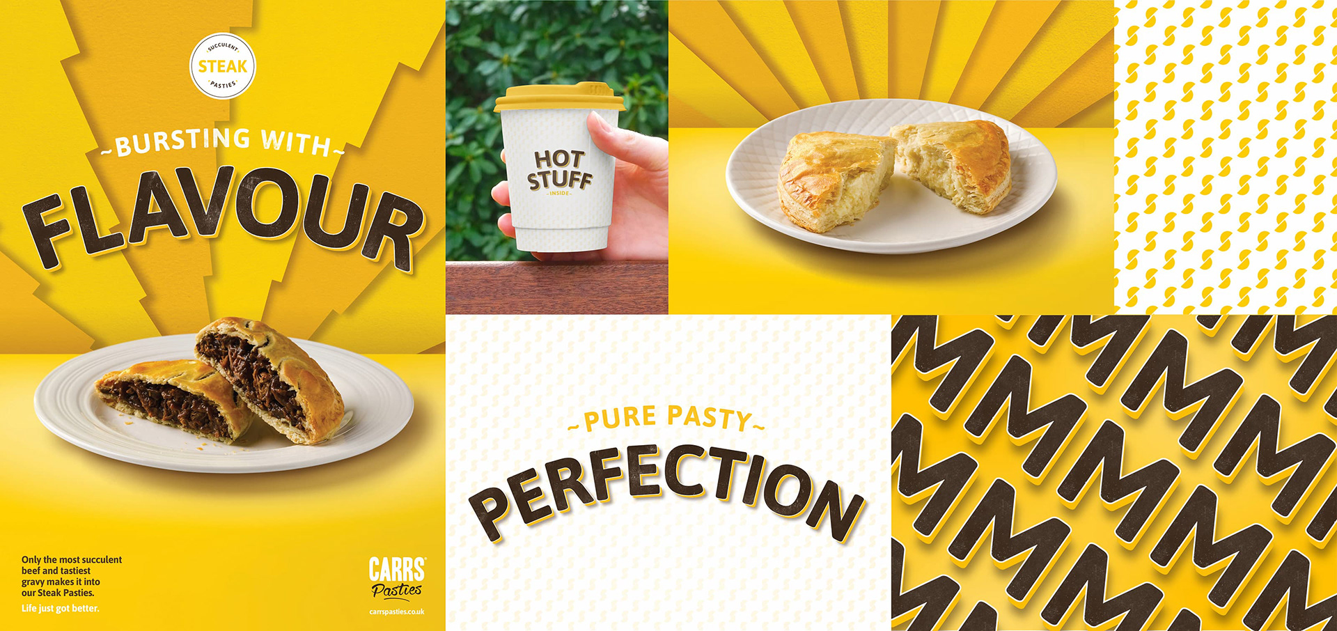 Brand, campaign and photography for Carrs Pasties retail stores