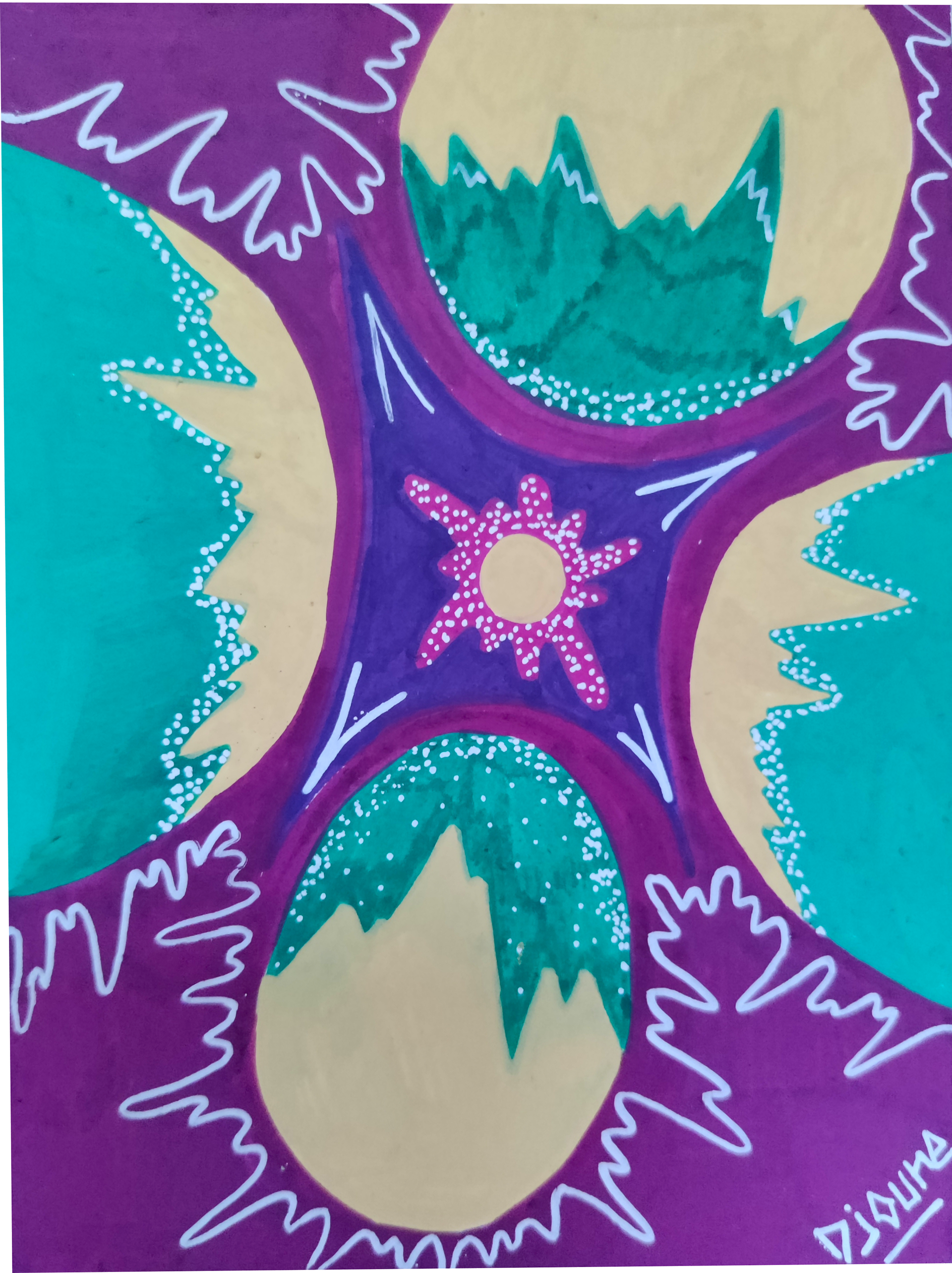 Le dessin original aux marqueurs de peinture
