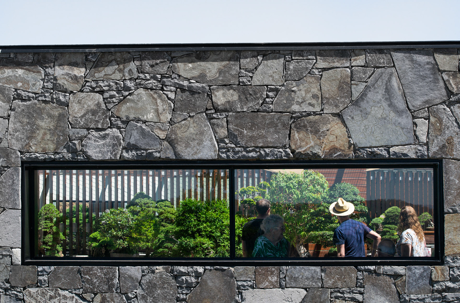 View into window at the Bonsai Room, National Arboretum