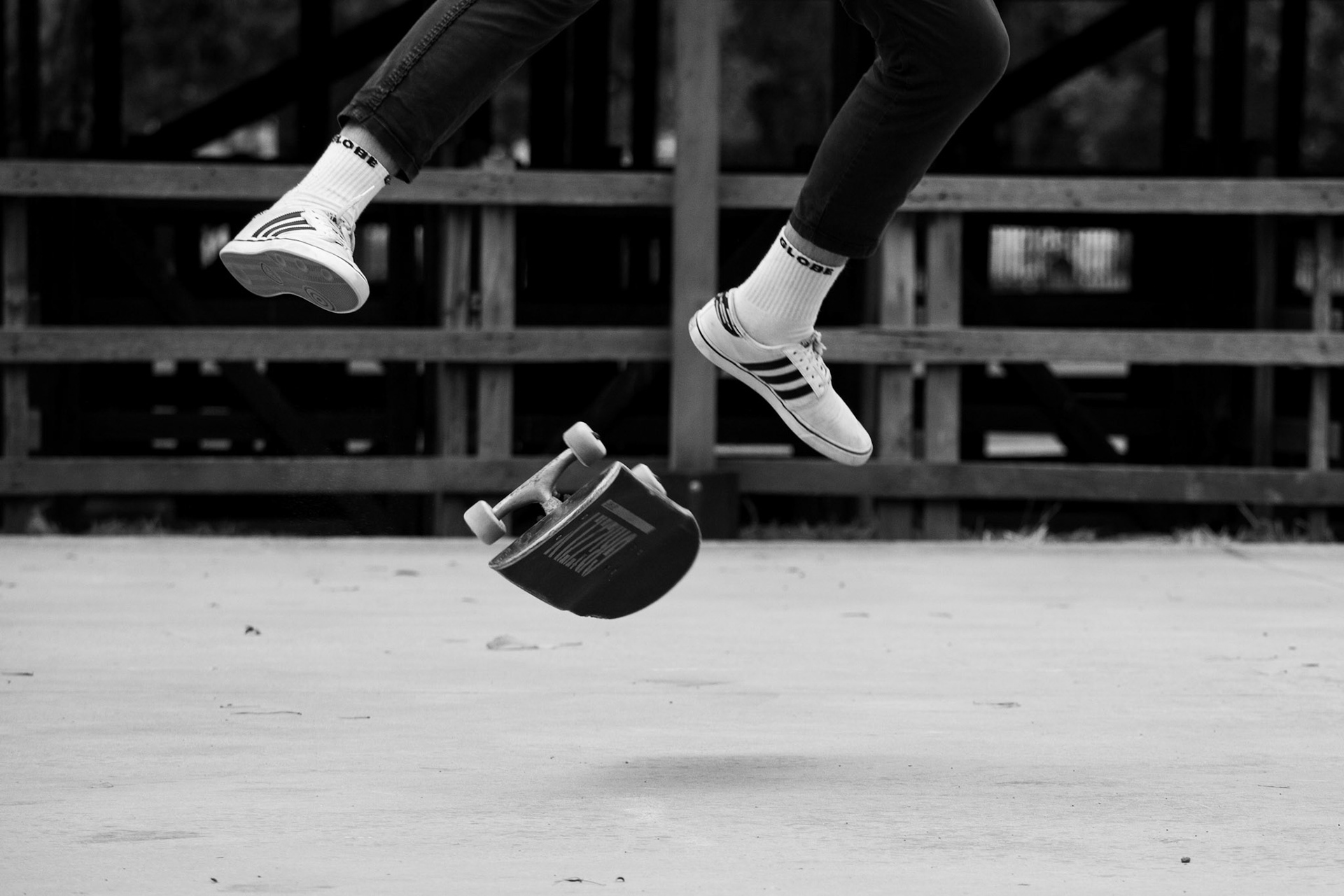 Skateboarder doing trick 