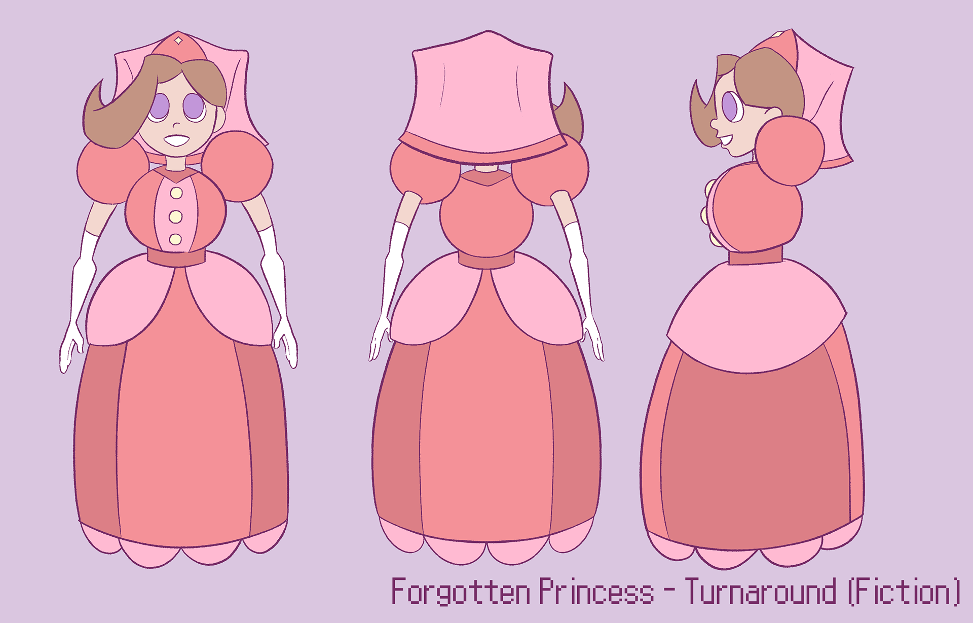 Turnaround sheet for the main character of an original animated short called "Memories."