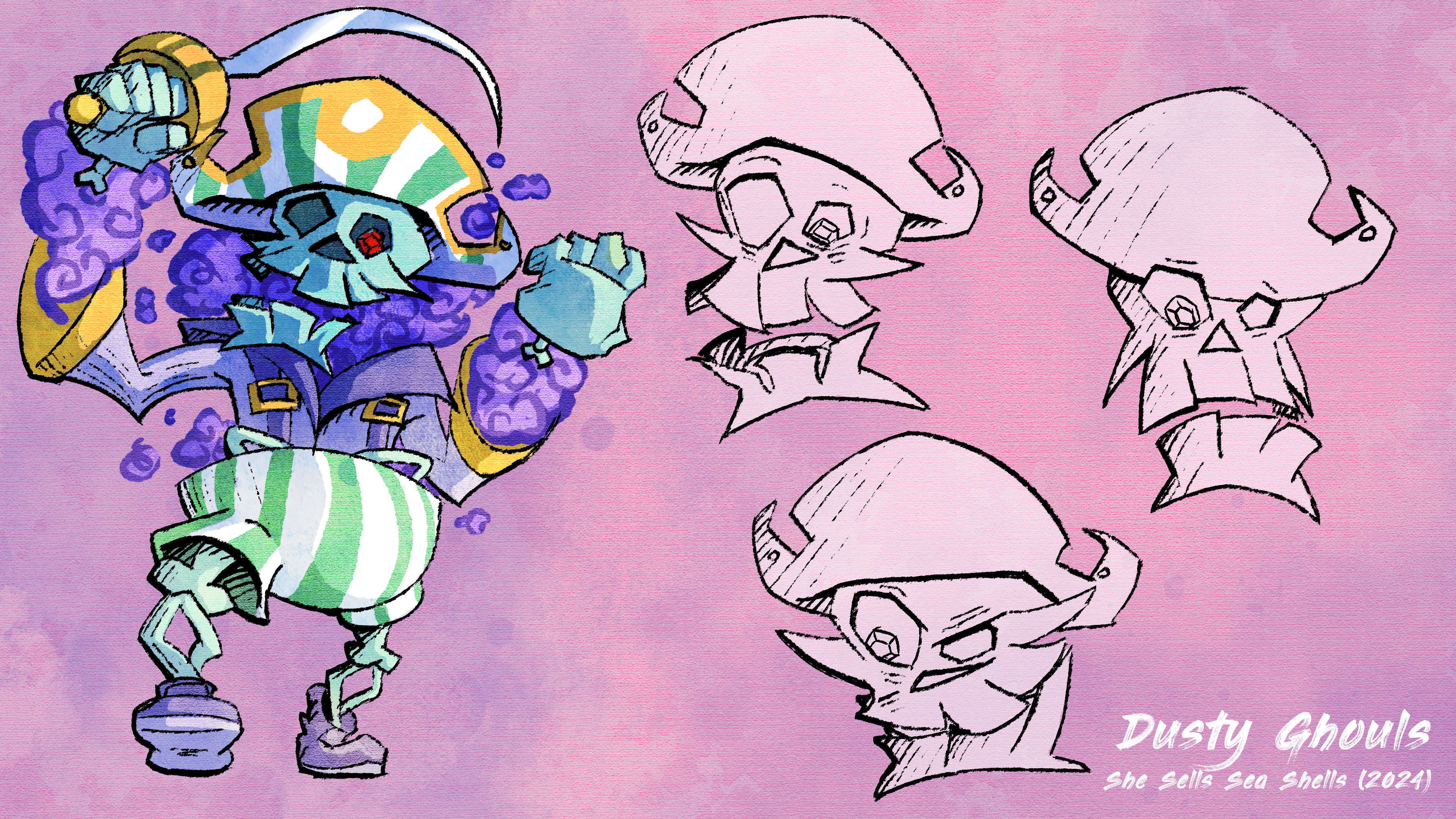 Character sheet for the main antagonist, Dusty Ghouls. (2024)