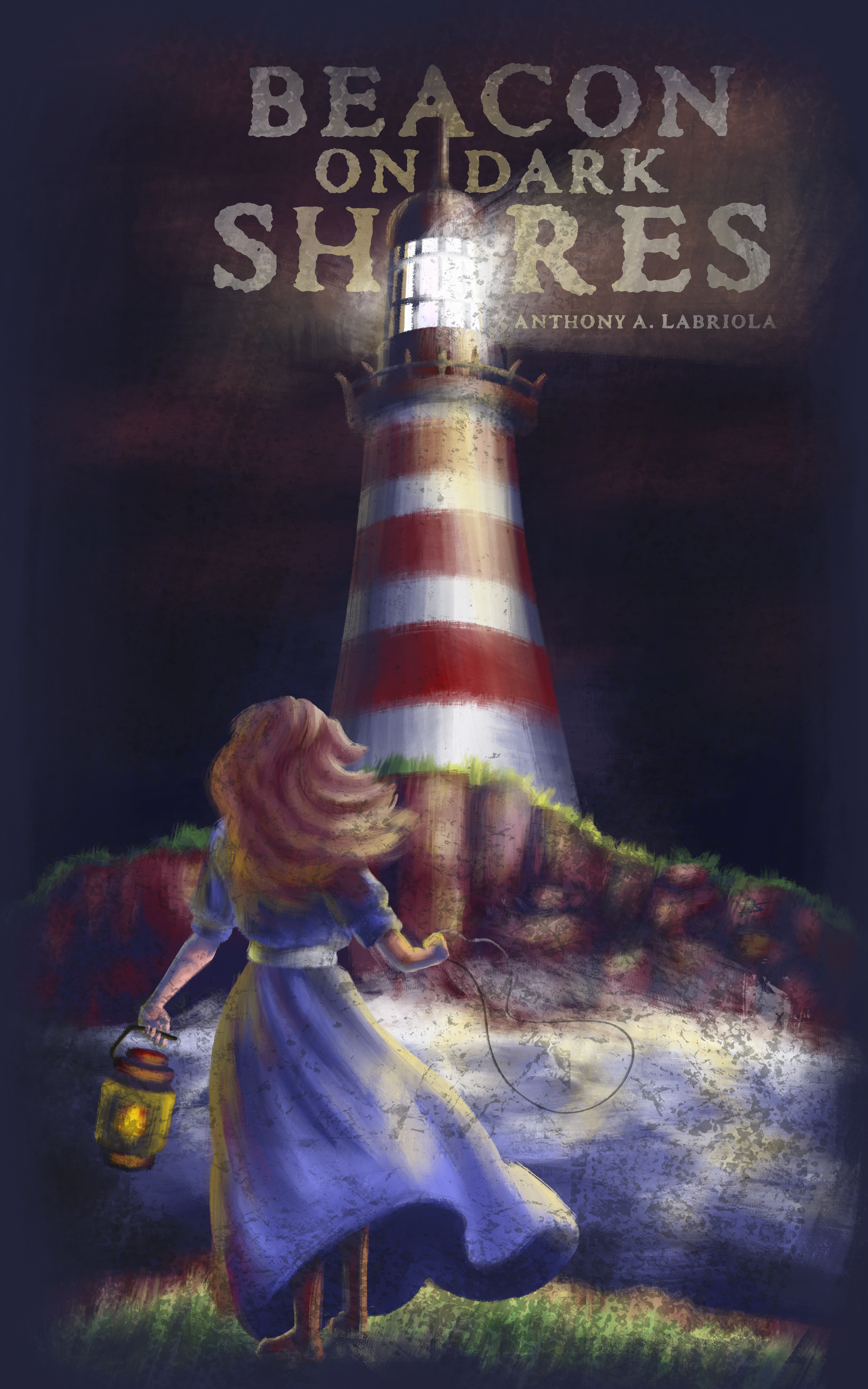 Commissioned book cover for the nautical horror novella Beacon on Dark Shores. (2024)