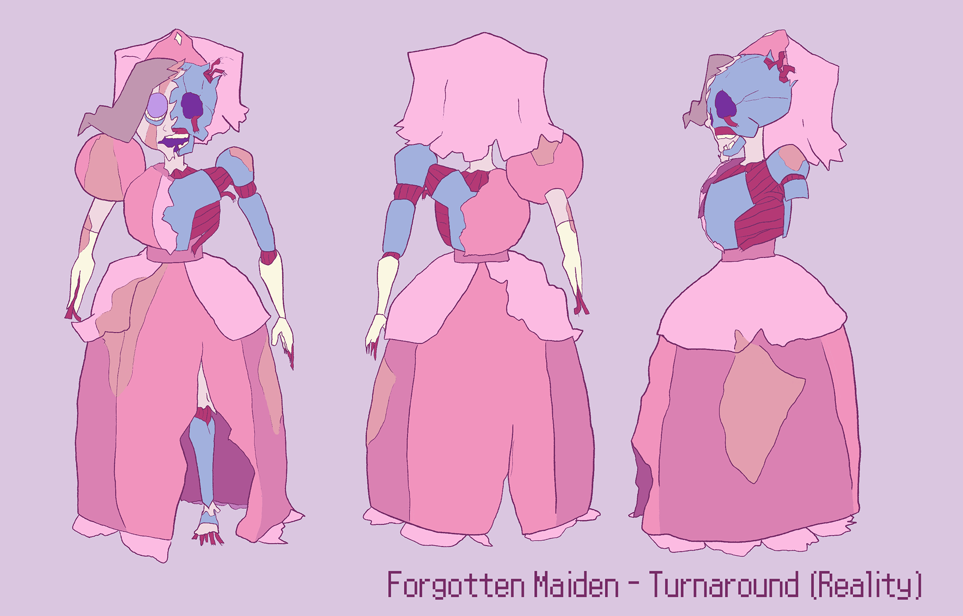Turnaround sheet for the main character of an original animated short called "Memories."