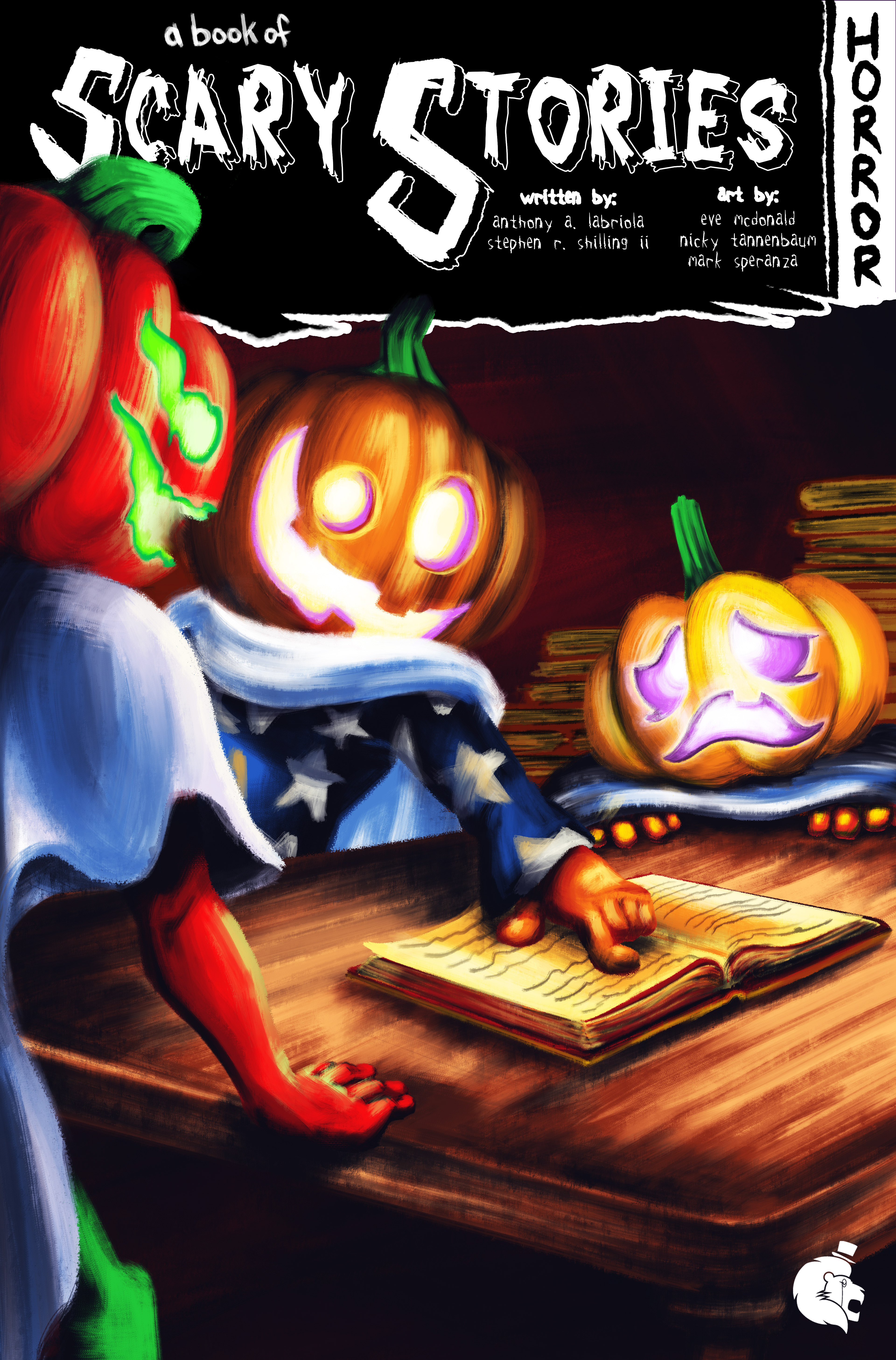 Cover Page for the published horror comic anthology "A Book of Scary Stories"