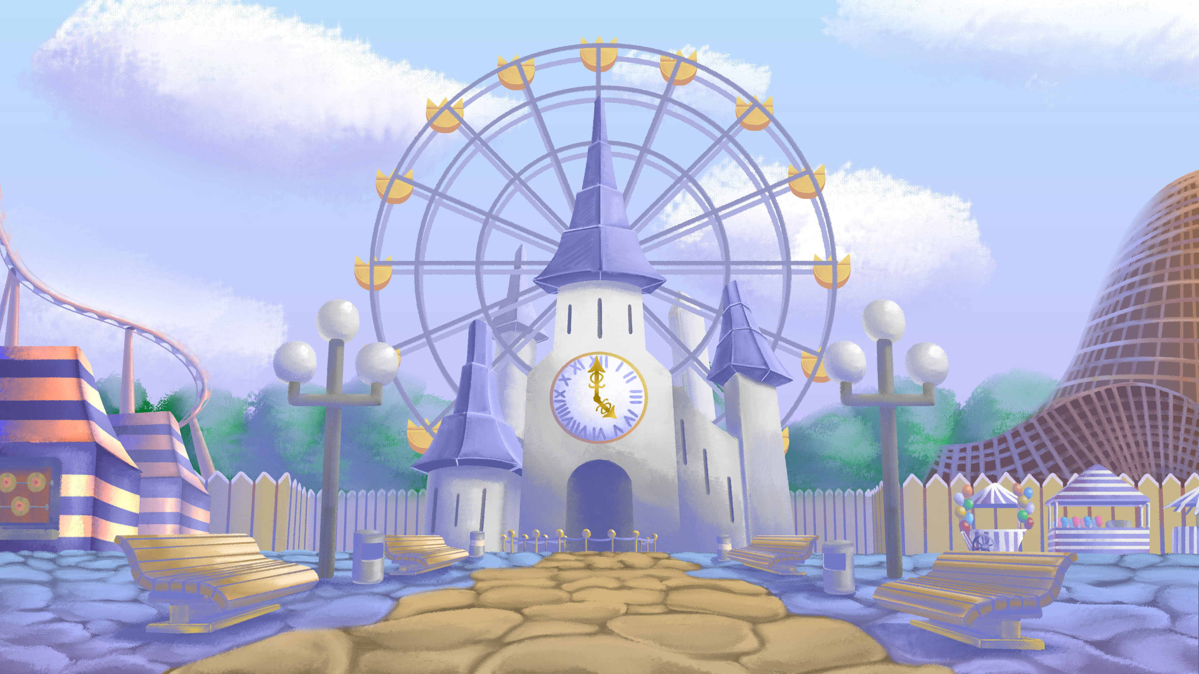 Scene illustration for an original animated short called "Memories."