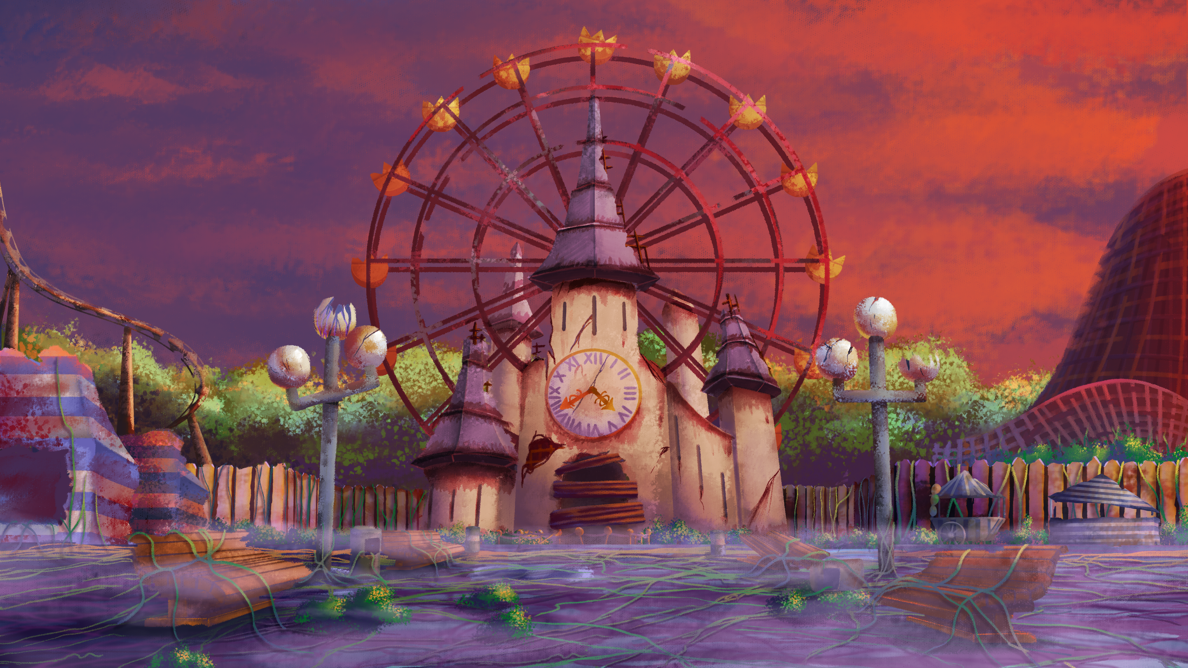 Scene illustration for an original animated short called "Memories."