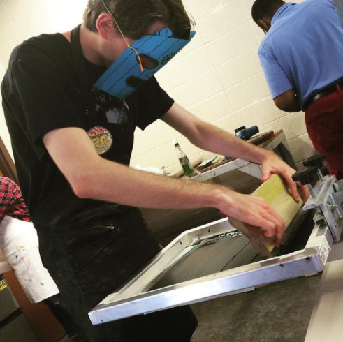 BRCC Arts Fest visiting artist Nathan Pietrykowski demos masked pulls