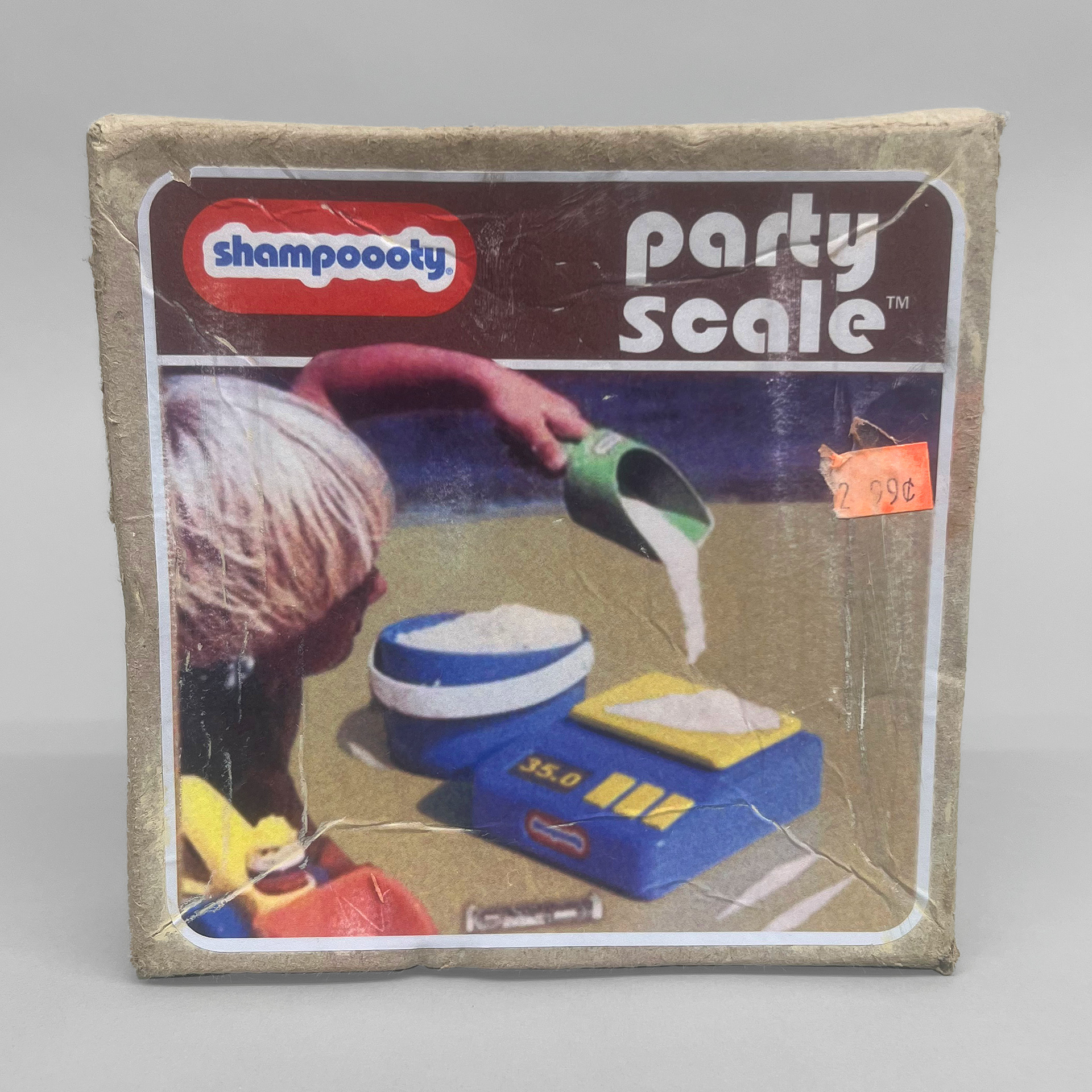 Party Scale, 5 x 5 x 2 in, cardboard, vinyl, 2023