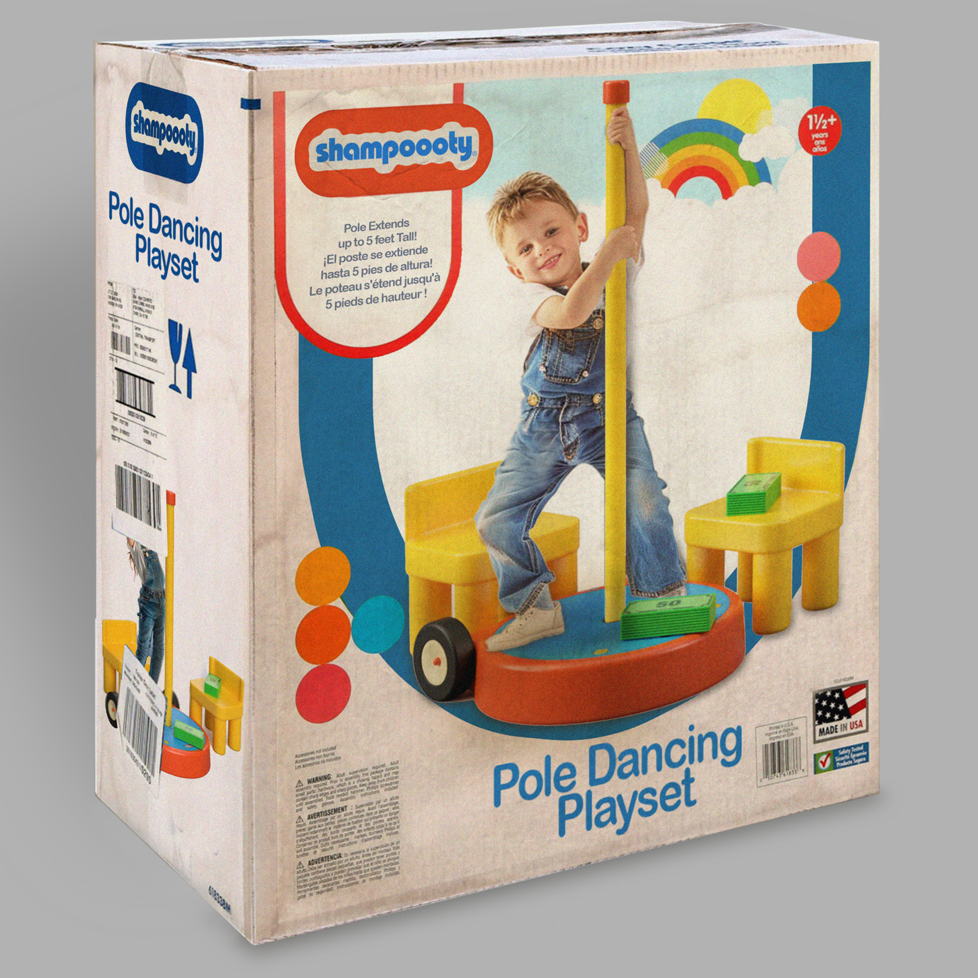 Pole Dancing Playset, 20 x 20 x 6 in