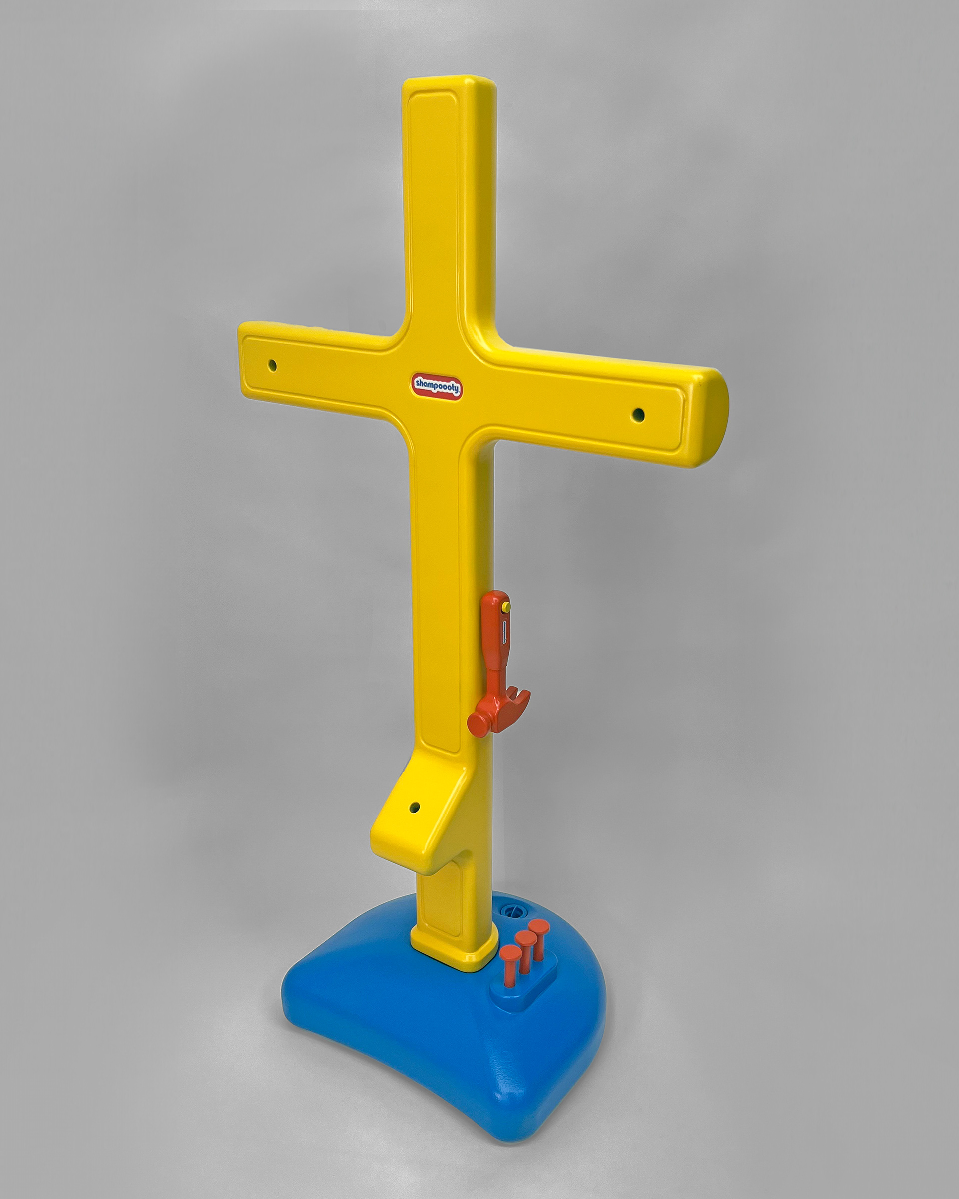Crucifix Playset, 60 x 20 x 18 in, mixed media, 2026