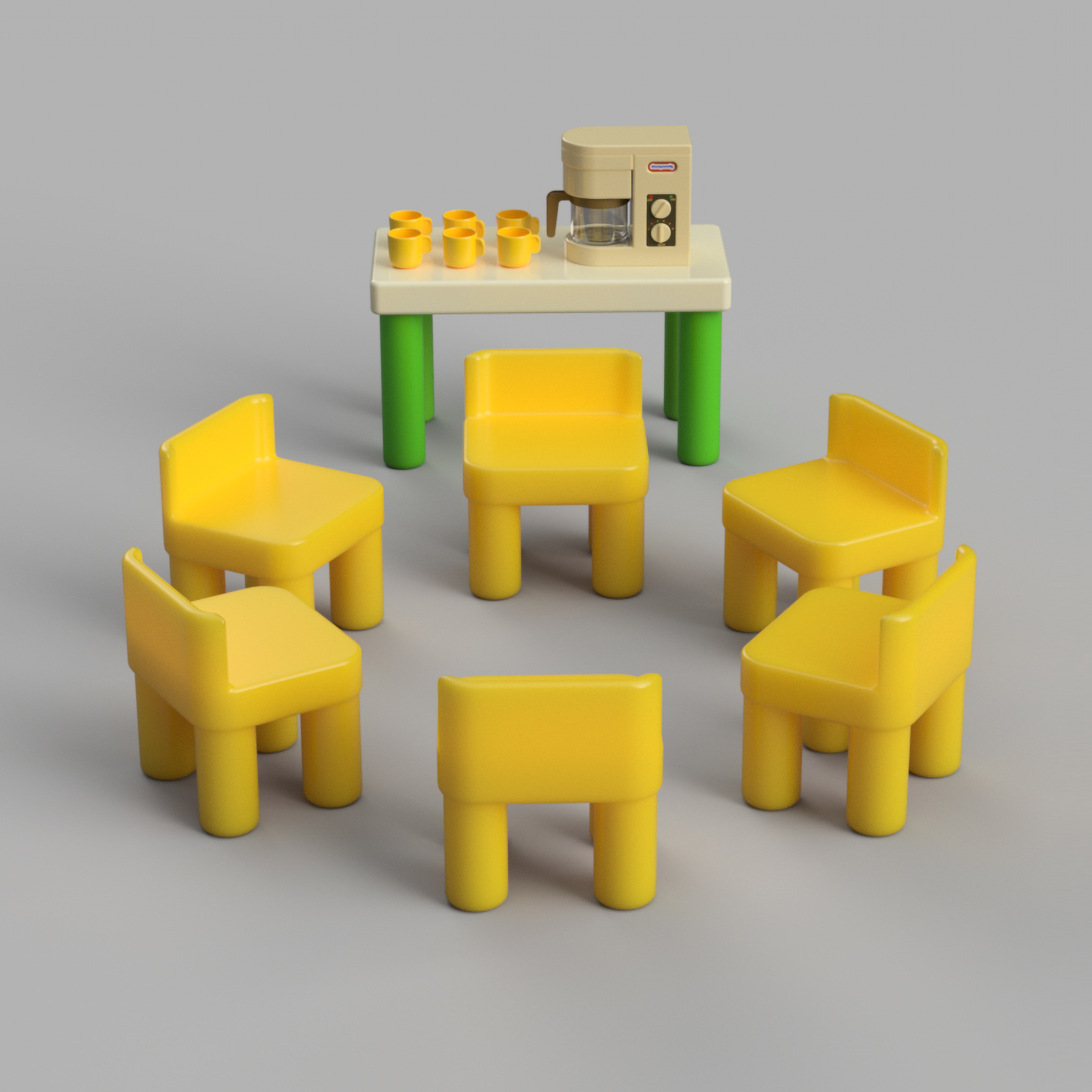 Support Group Set, 78 x 96 x 33 in, mixed media, rare toy asseblage, 2025