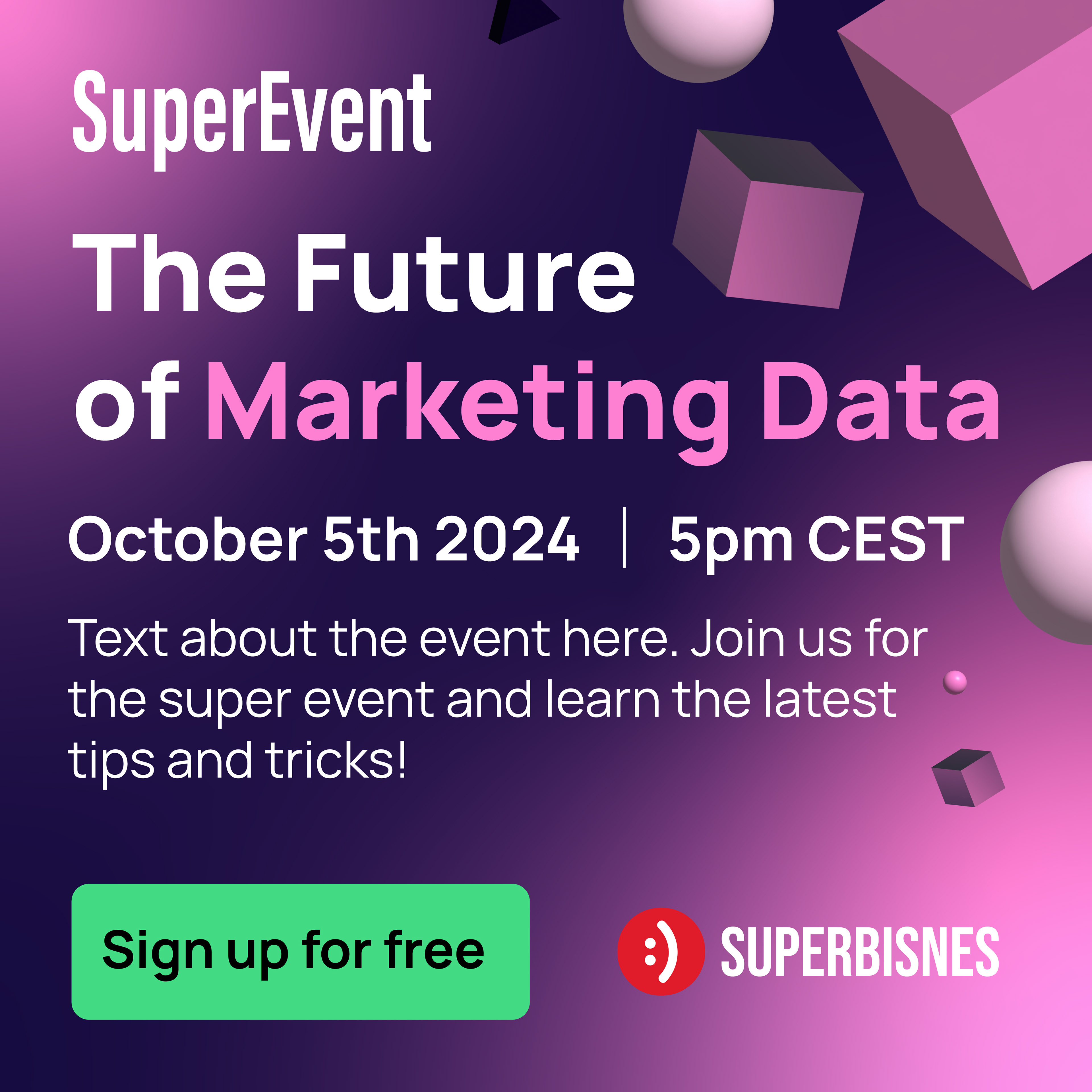 Concept for virtual event ad (linkedin, discovery, facebook etc.)