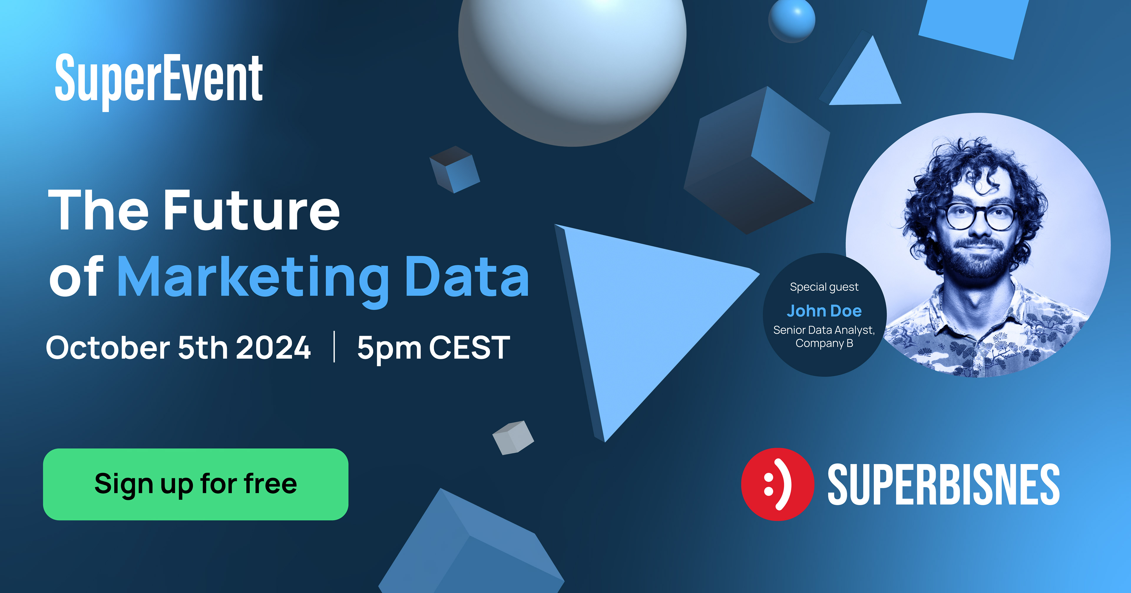 Concept for virtual event ad (linkedin, discovery, facebook etc.)