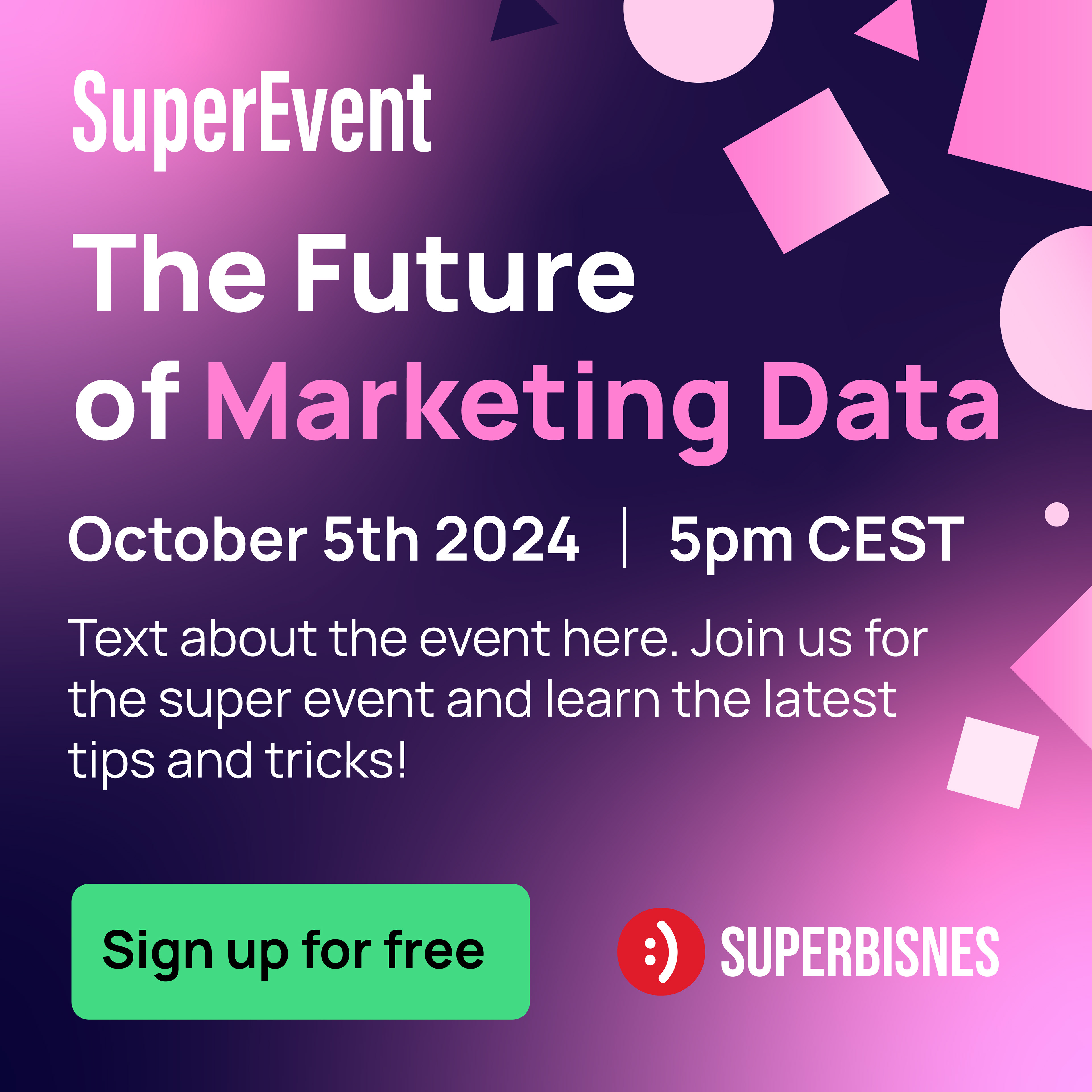 Concept for virtual event ad (linkedin, discovery, facebook etc.)