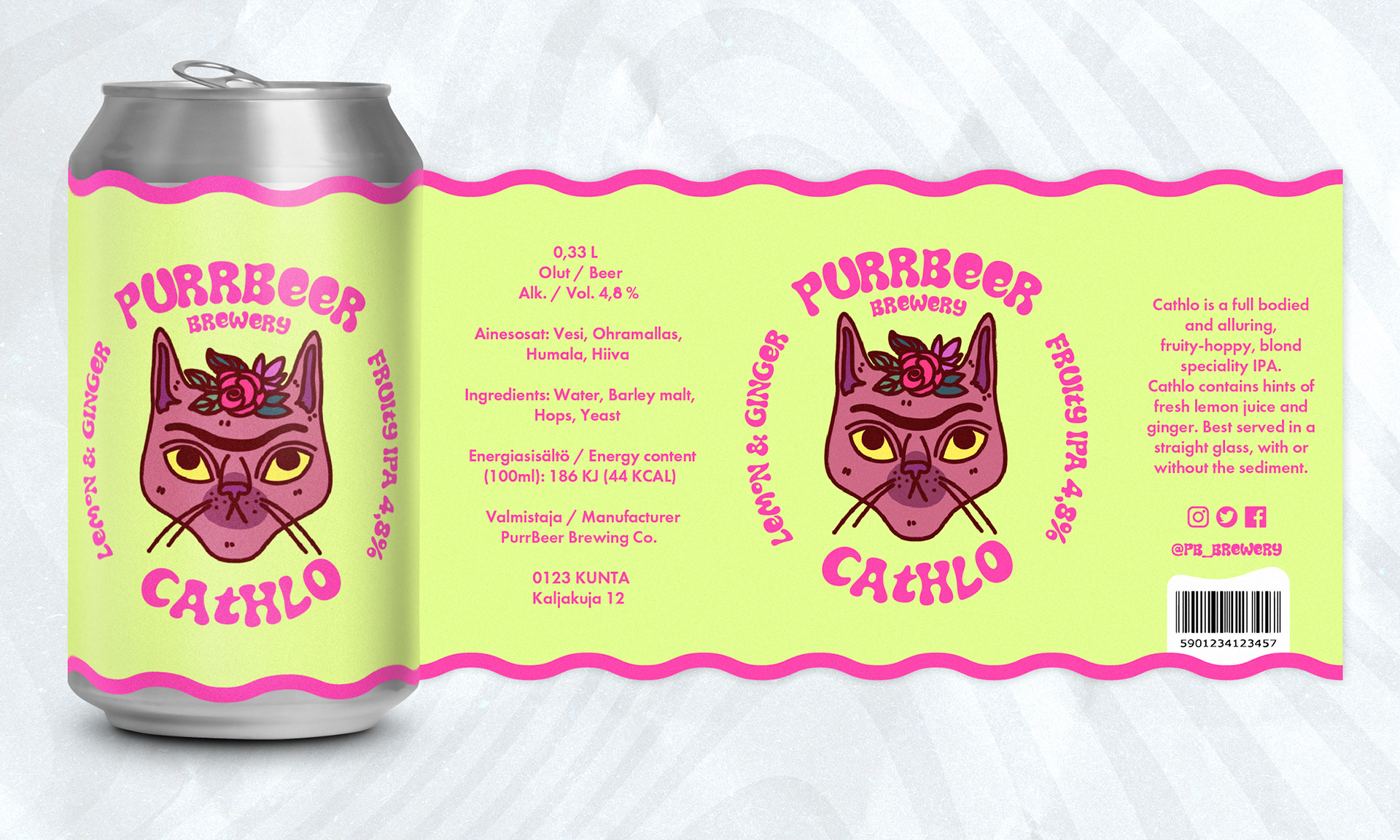 Cathlo Fruity IPA label