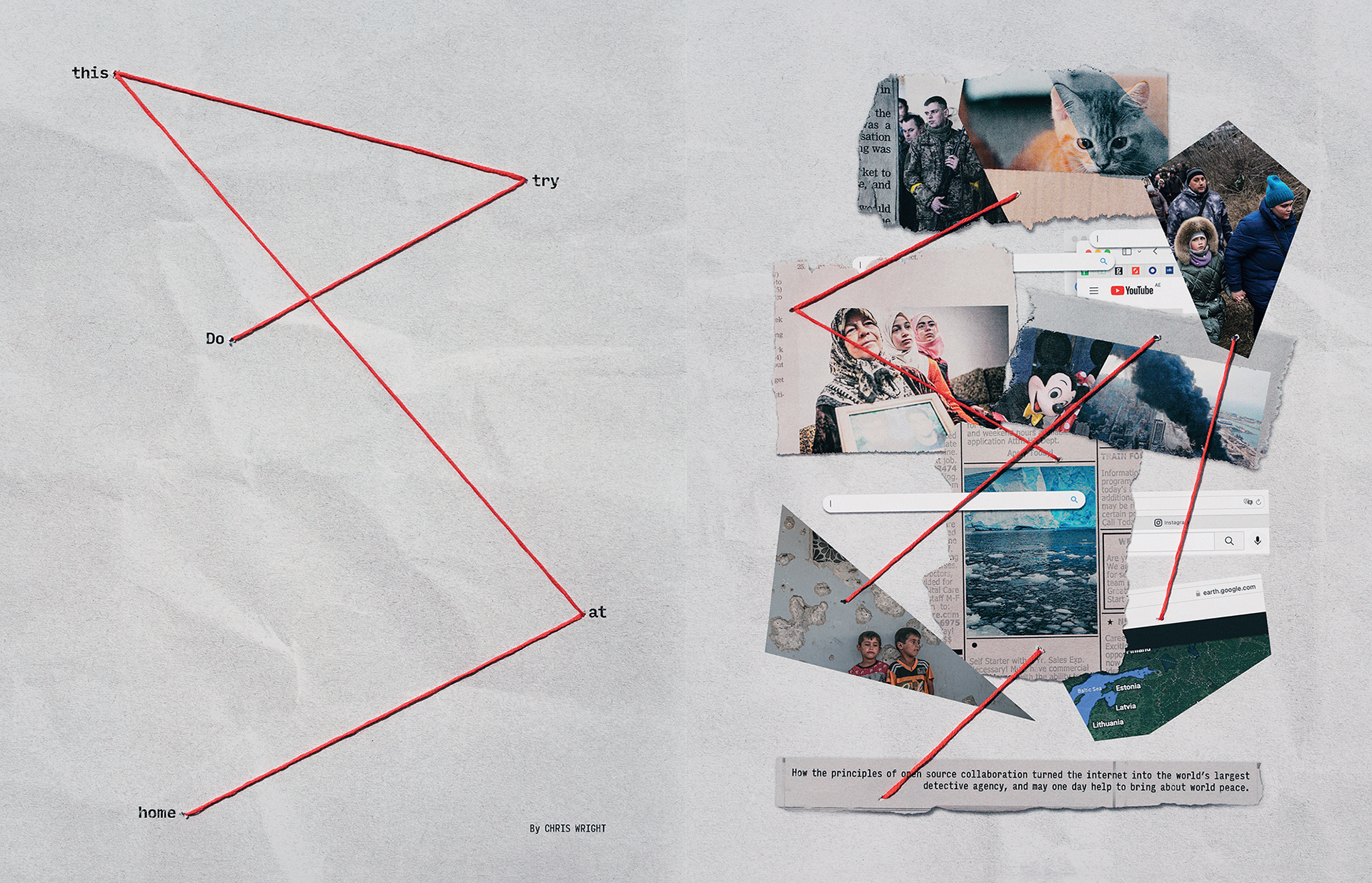 Opener feature, printed magazine