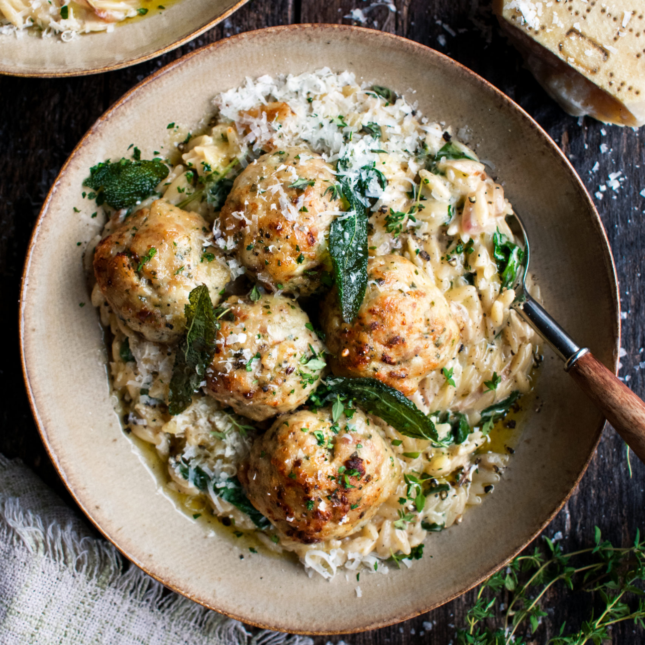 Copy this Link: https://www.theoriginaldish.com/2021/10/20/baked-sage-chicken-meatballs-with-parmesan-orzo/?utm_campaign=later-linkinbio-theoriginaldish&utm_content=later-21660686&utm_medium=social&utm_source=linkin.bio