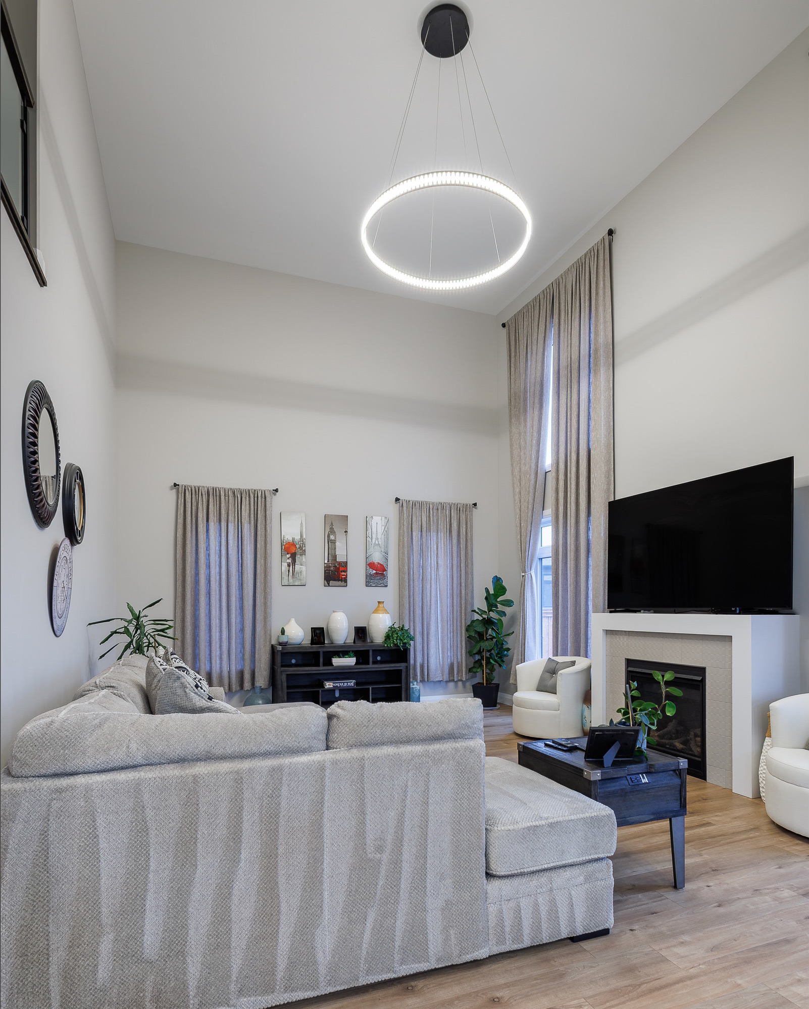 Wide-angle interior photography that emphasizes space and livability.