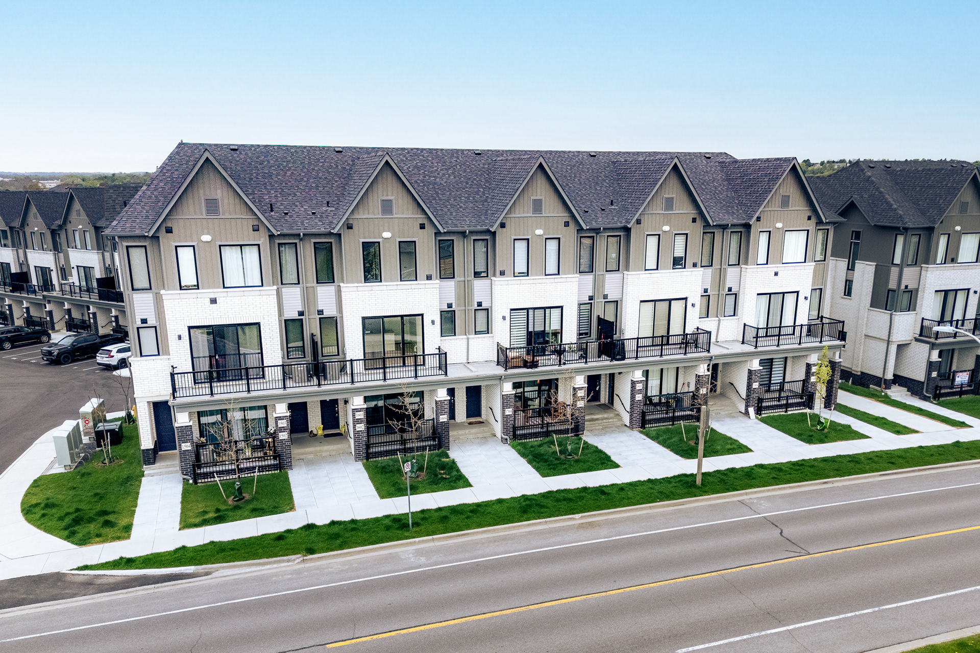 Aerial imagery providing property context and neighbourhood perspective.