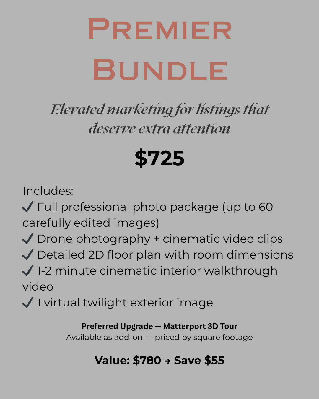 Built for high-end properties. Full interior and aerial coverage, pro video, and that twilight magic.