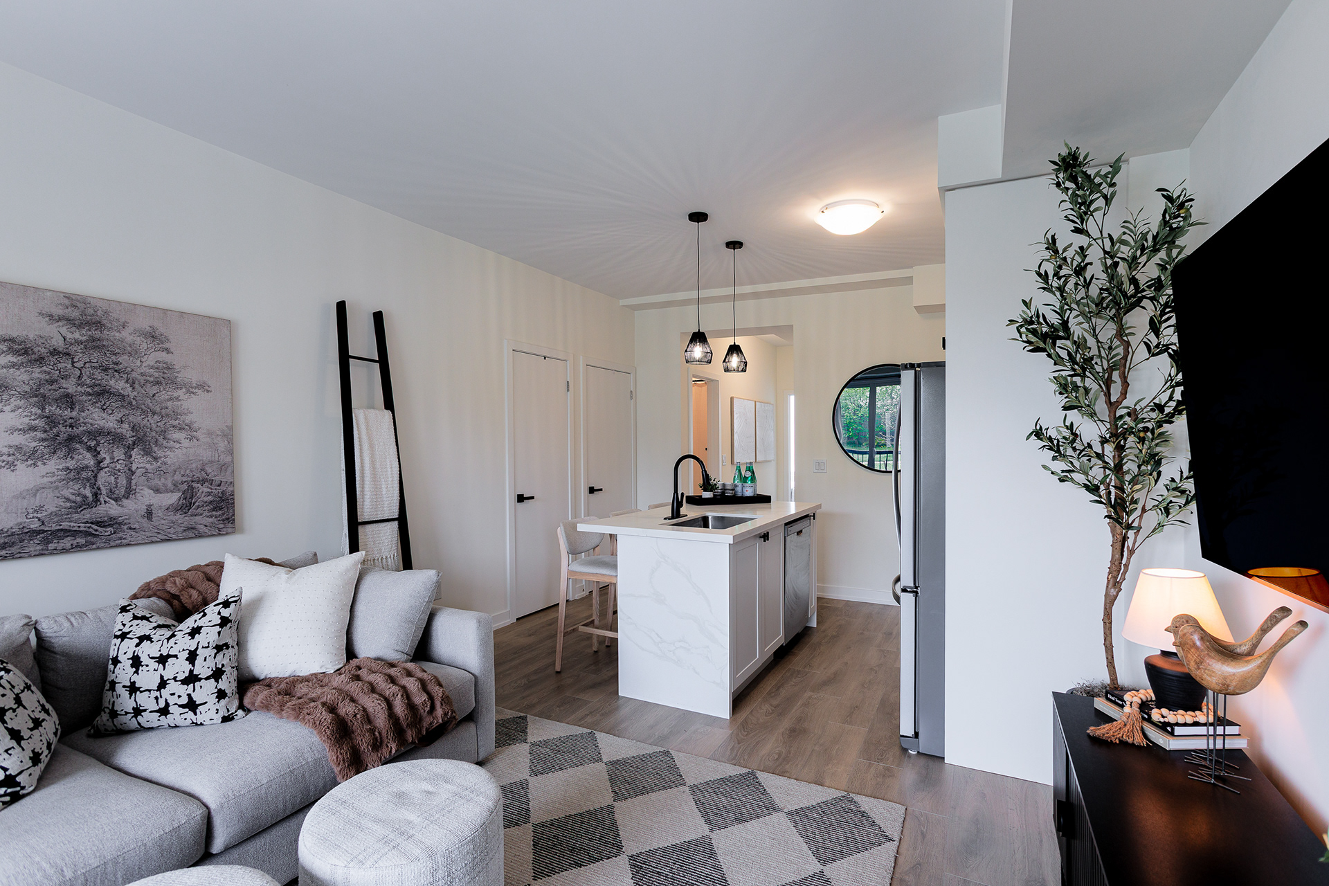 Open-concept interiors captured with balance and natural flow.