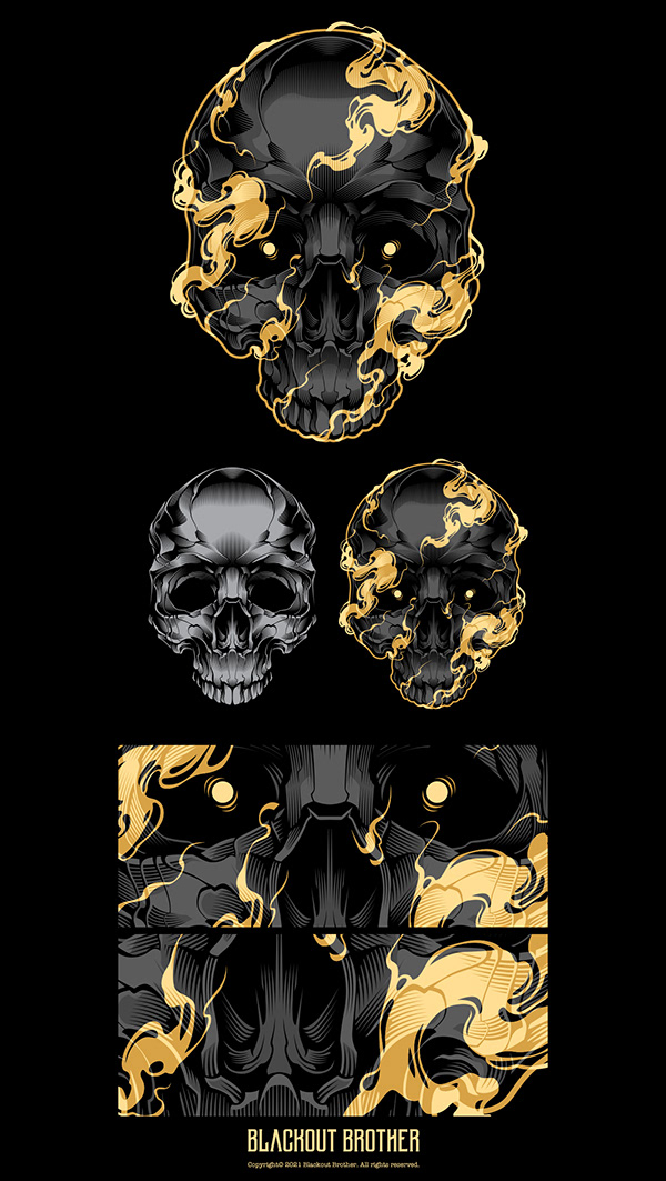 BLACKOUT BROTHER - SKULL & SMOKE VECTOR ART