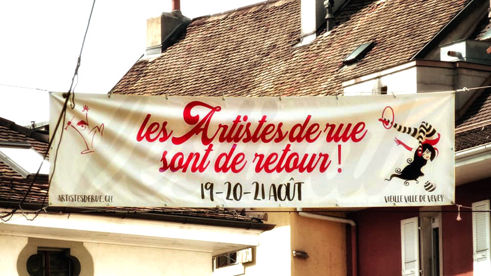 Banderole illustrée Festival des Artistes de Rue - Rachel Volery - Graphiste Genève