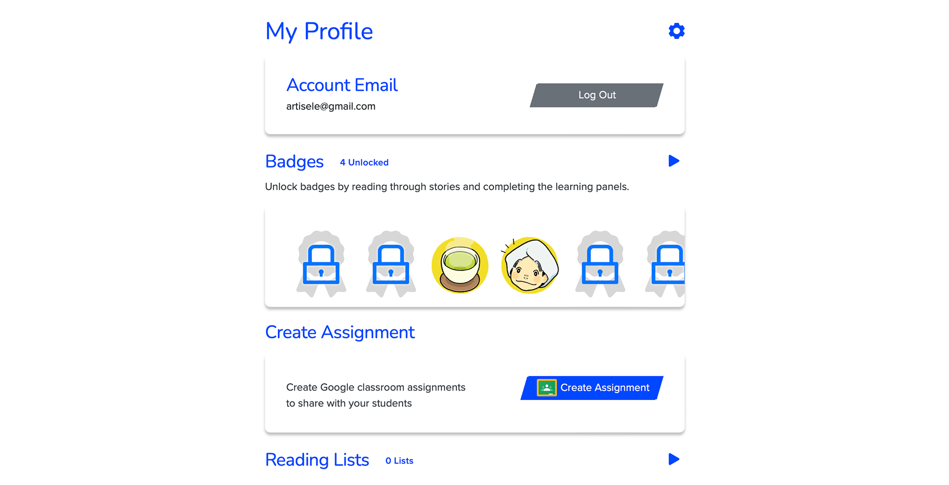 Profile page