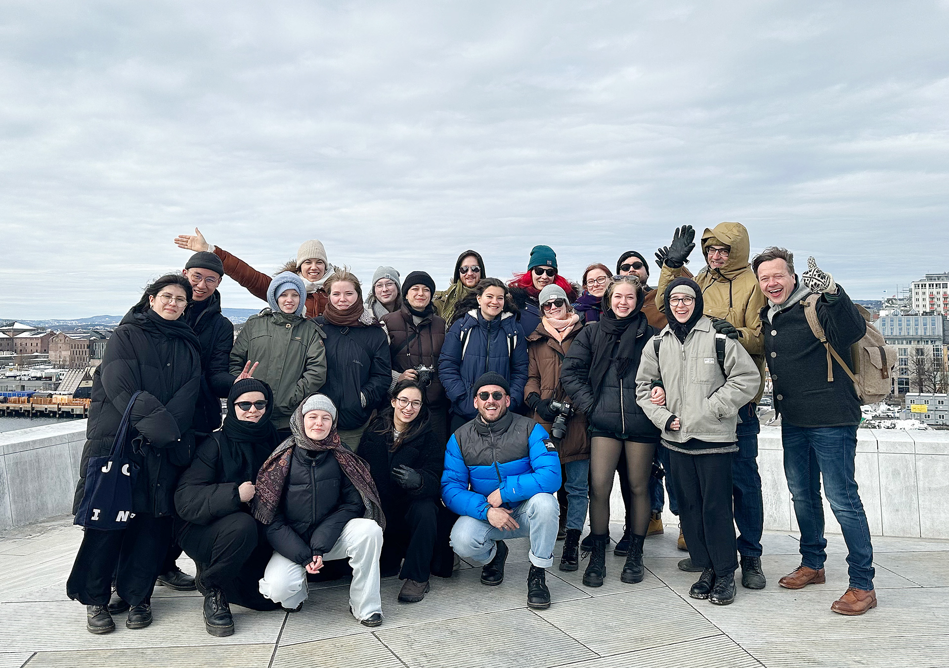 The German group at the opera haouse in Oslo
