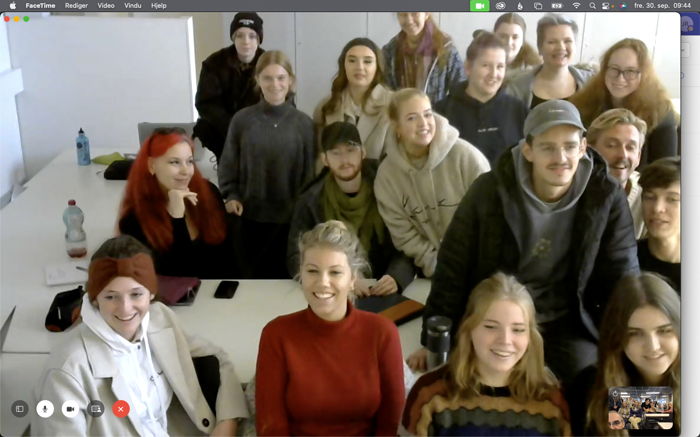 The class in Freiburg during video conferencing