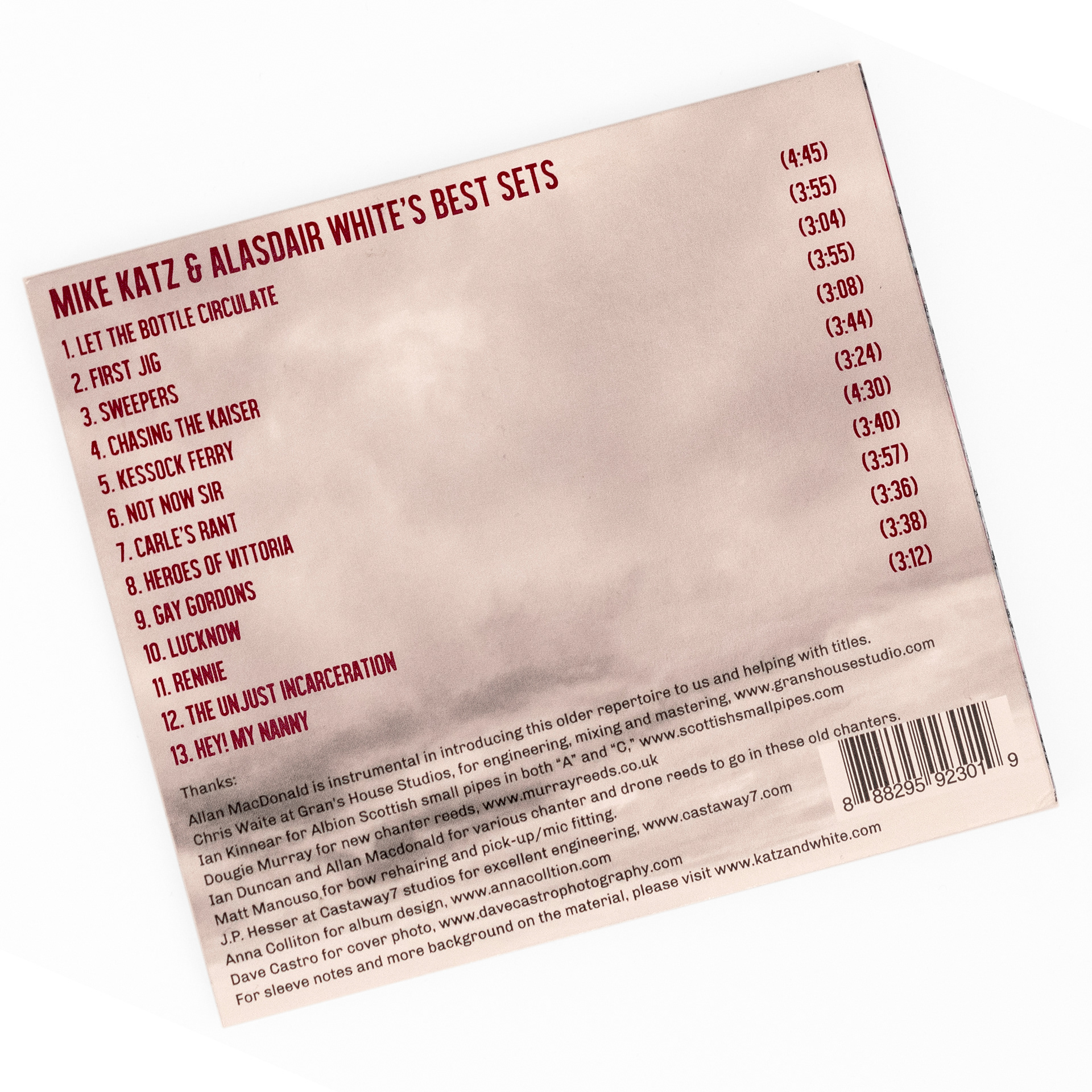 Mike Katz and Alasdair White's "Best Sets." This was a fun one! We decided on a loud tartan pattern to serve as a motif throughout the design, being at the same time light-hearted and traditional (sort of). 