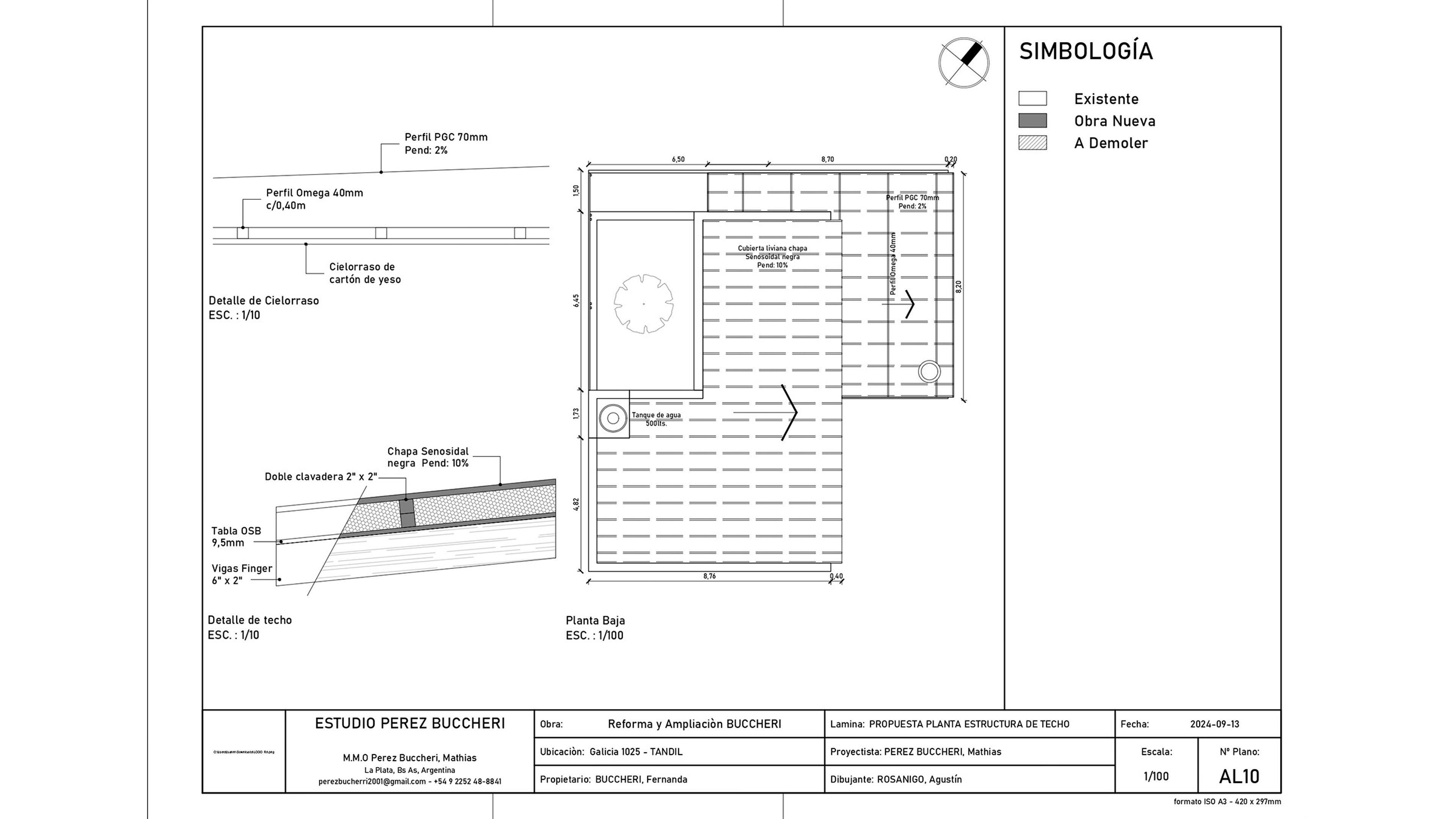 Proyecto Vivienda Tandil - Estructura de Techo