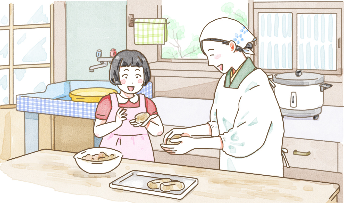 夏号　お母さんとコロッケづくり