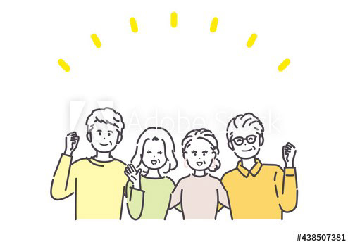 肩を組むシニア男女のイラスト素材