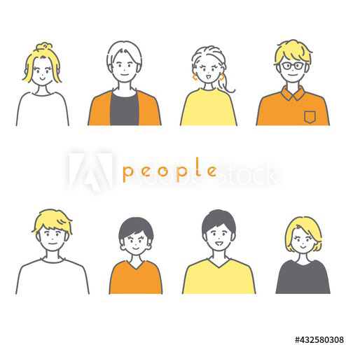 30代くらいの男女のイラスト素材