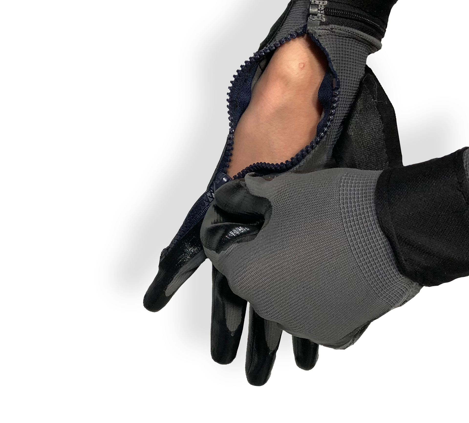 Magnetic zip-up gloves