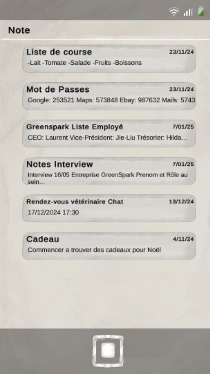 Notes application