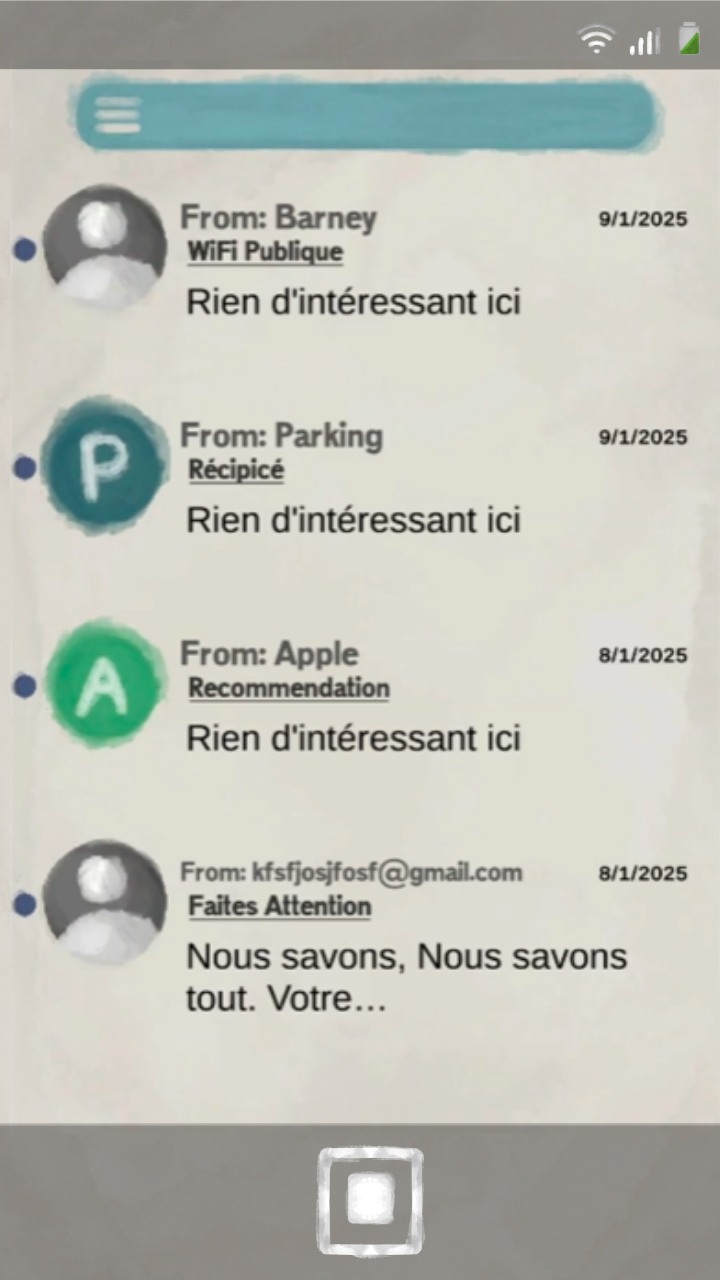 Mails application: Home