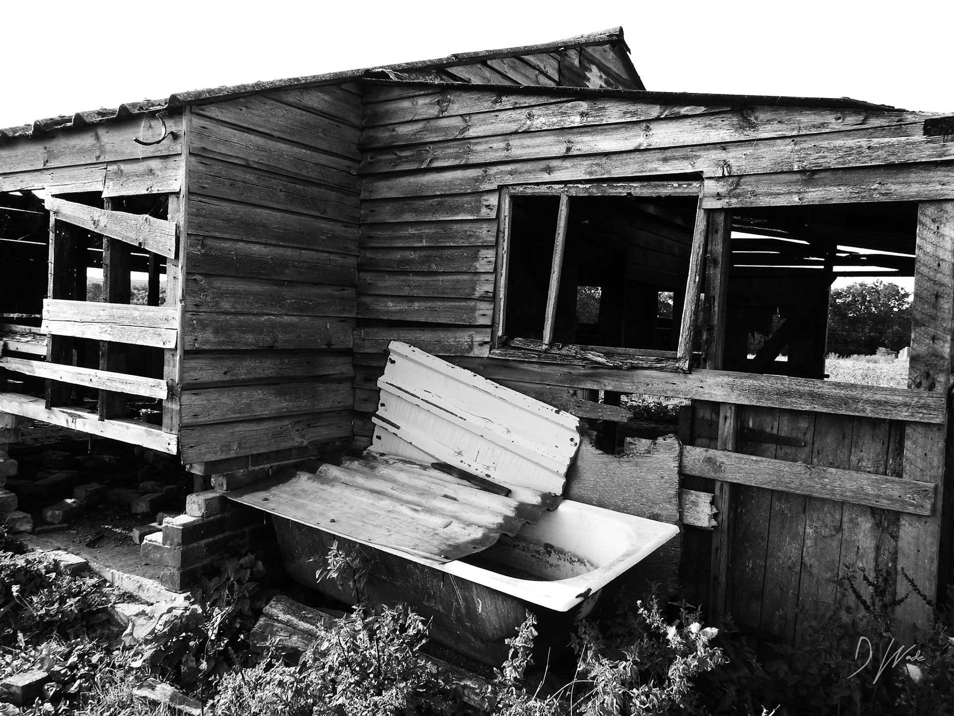 An unusual place to store a bath tub.