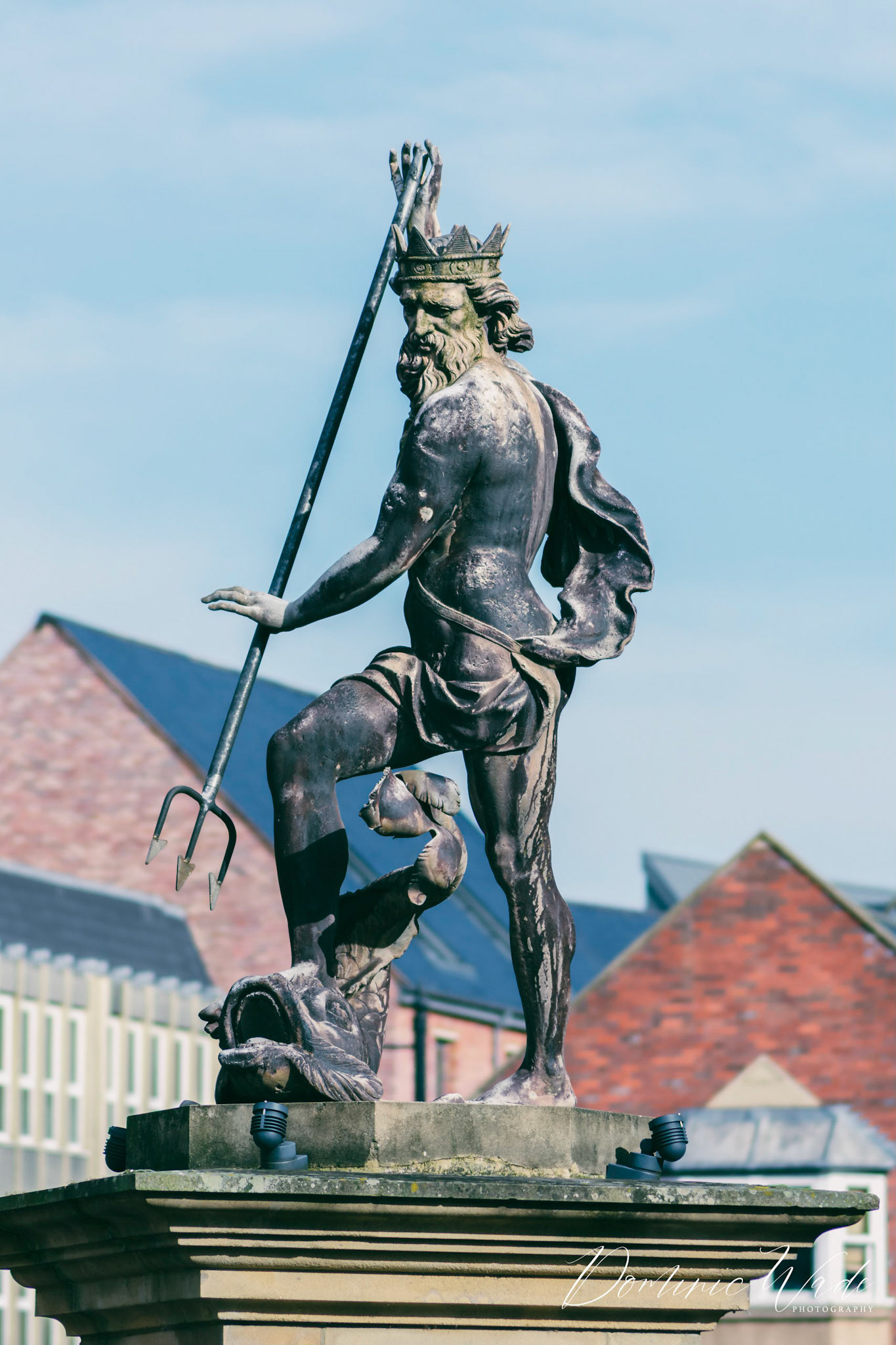 The statue of Neptune was given to the city of Durham in 1729 by George Bowes of Gibside and Streatlam. The statue symbolised aspirations at that time to improve the navigation of the River Wear and Durham's link to the sea.
