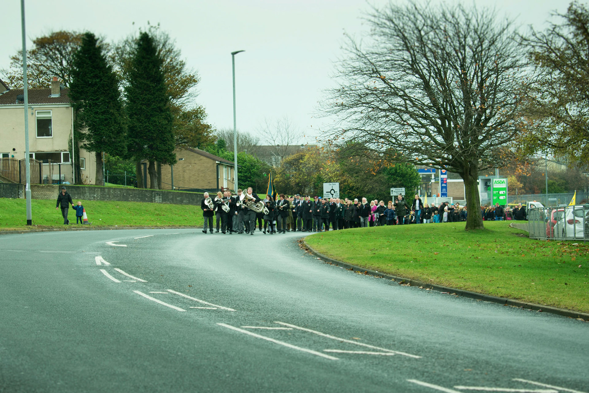 Remembrance Day parade in Peterlee, County Durham.