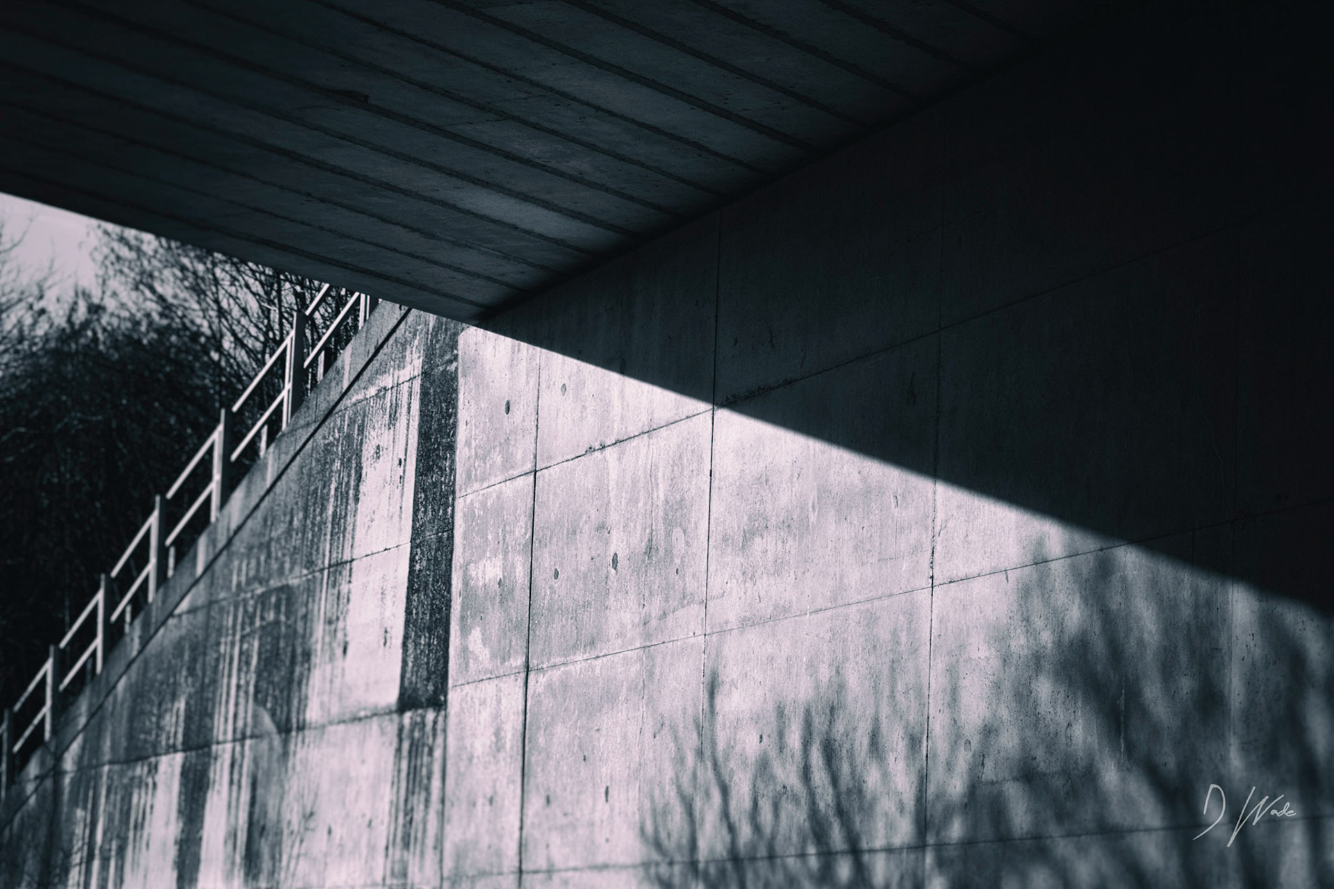 This bridge carries the A19 over the Haswell to Hart Walkway near Castle Eden. I love the straight diagonal shadow cast by the bridge due to the low winter sun.