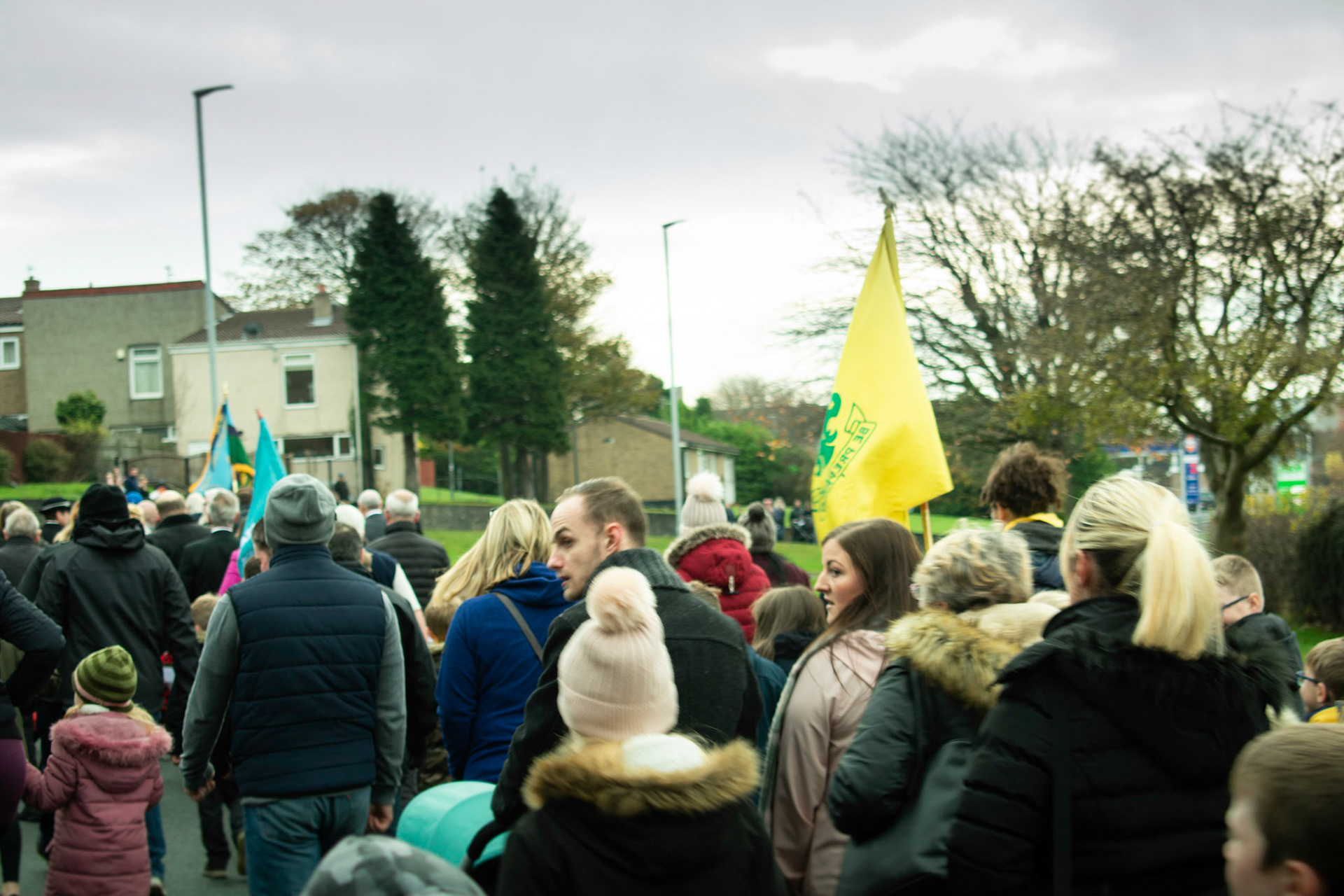 Remembrance Day parade in Peterlee, County Durham.