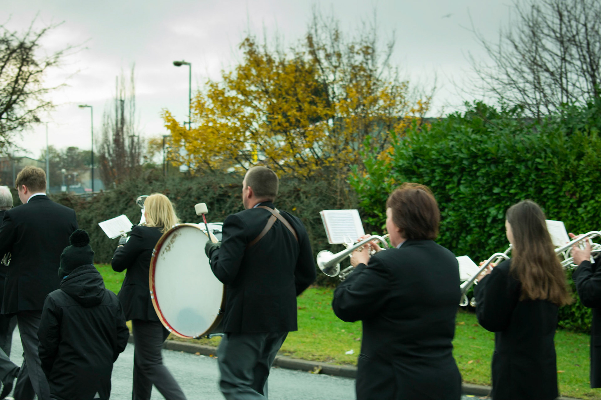 Remembrance Day parade in Peterlee, County Durham.