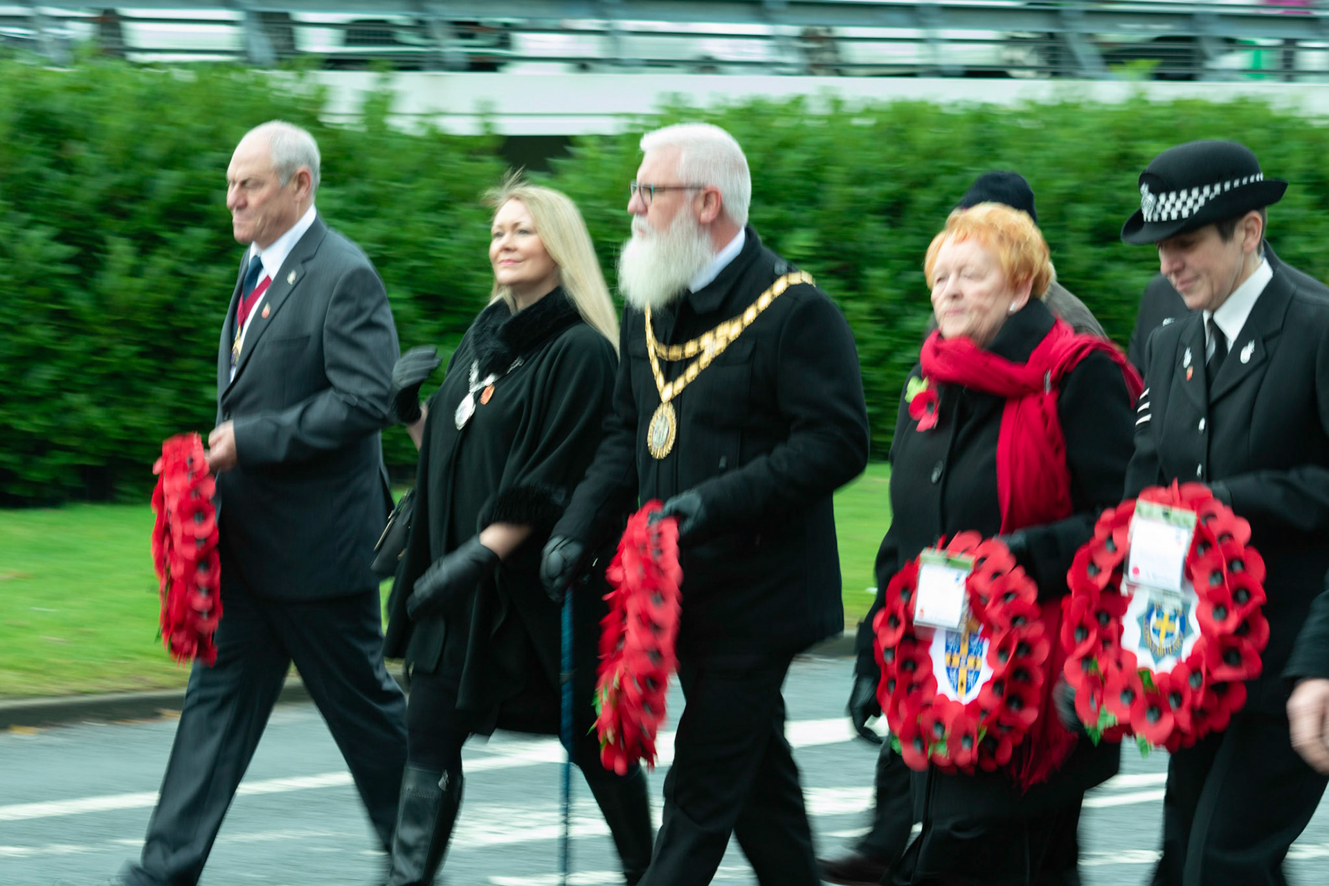 Remembrance Day parade in Peterlee, County Durham.