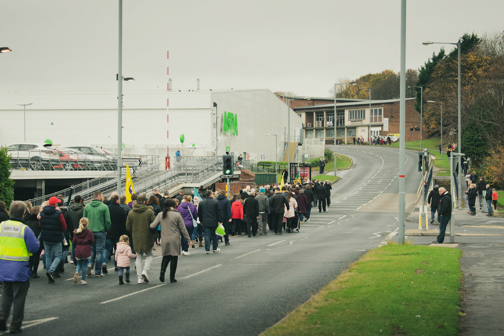 Remembrance Day parade in Peterlee, County Durham.