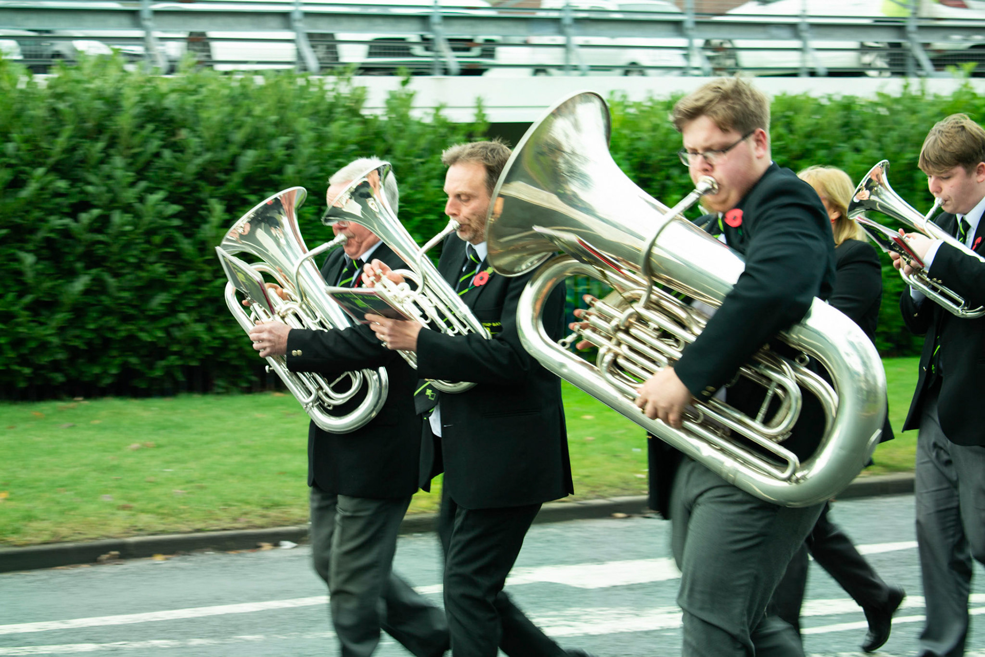 Remembrance Day parade in Peterlee, County Durham.