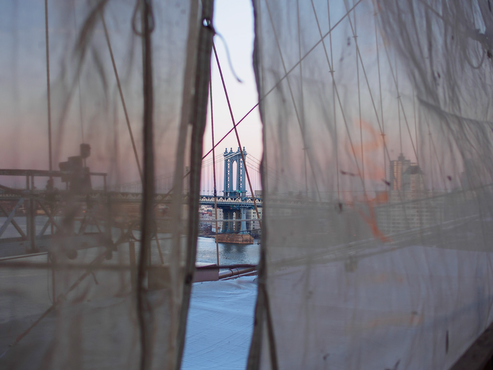 Manhattan Bridge / Brooklyn Bridge. New York City, USA.April 2014.