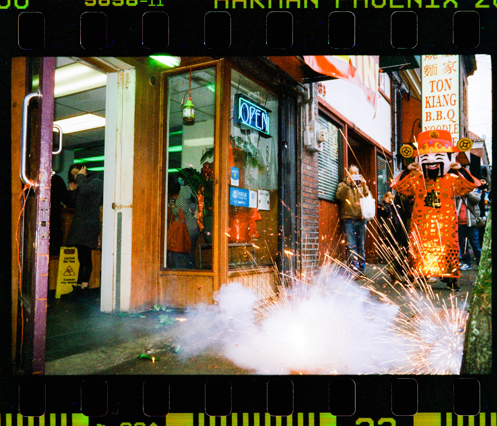 Seattle. WA, USA.February 2024.Chinese New Year in Seattle International District.Harman Phoenix 200. Leica MP, Leica 35mm f1.4 Summilux.